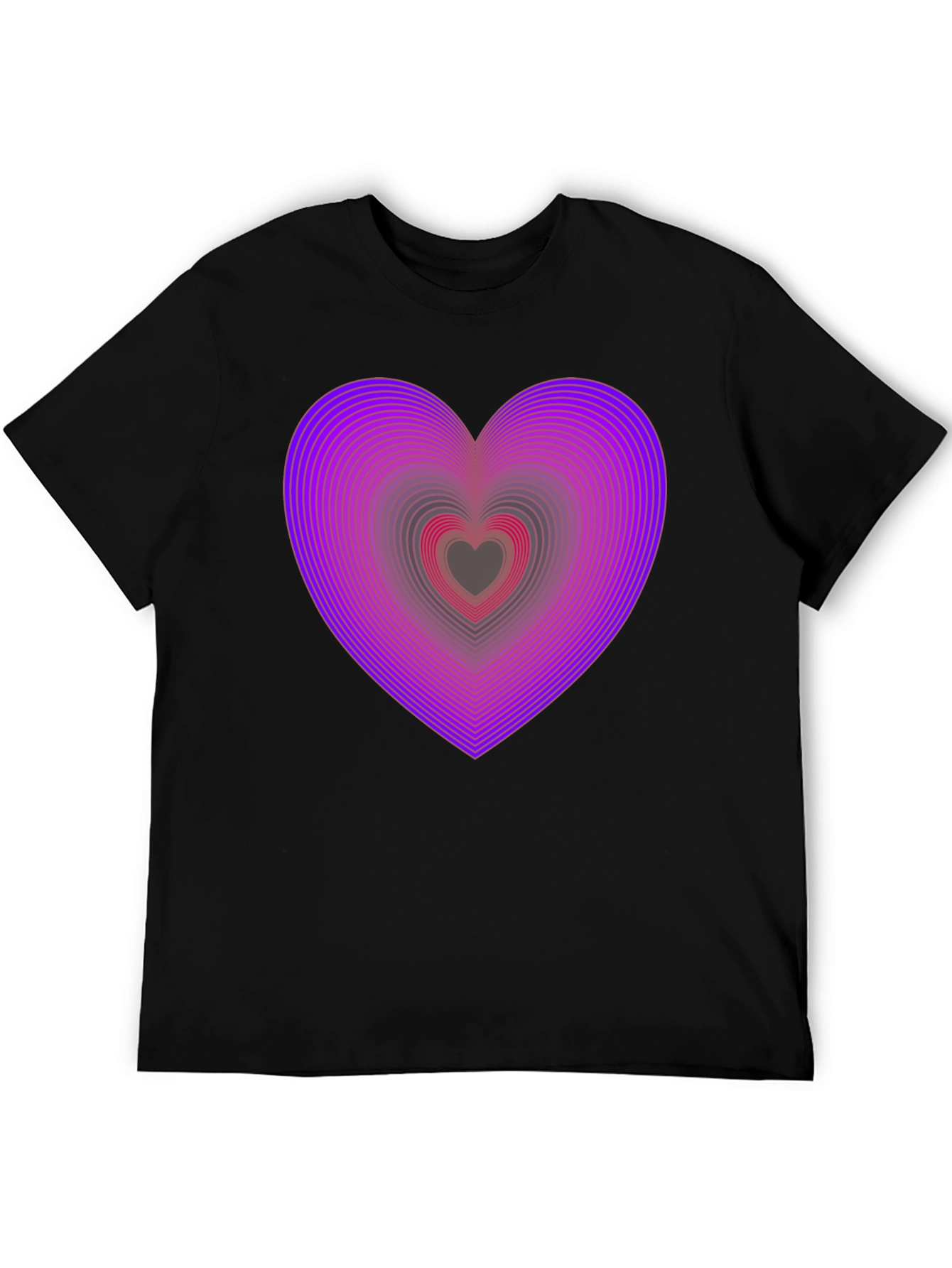 Heart Illusion Graphic T-Shirt - Mens Casual Tee