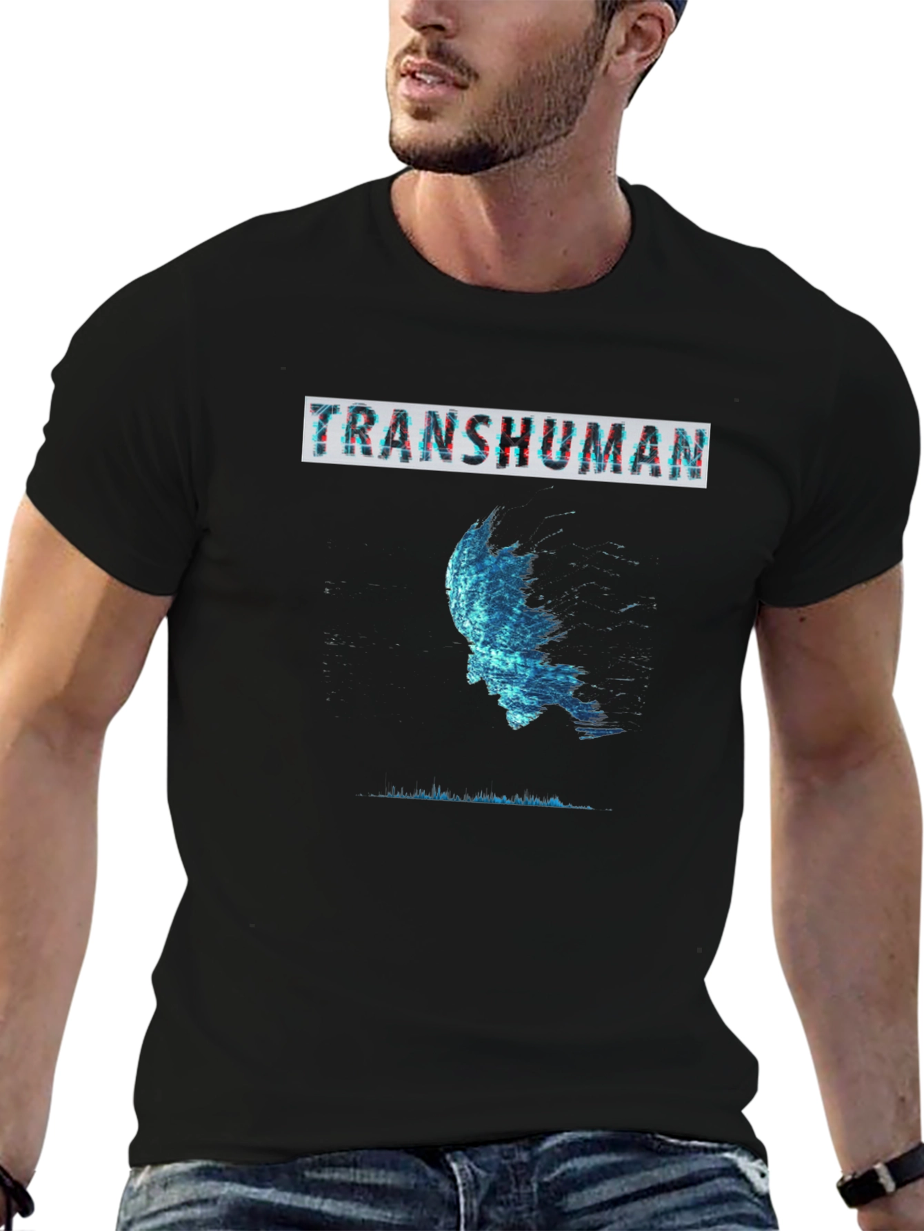 Transhuman Graphic Tee - Modern Sci-Fi Style
