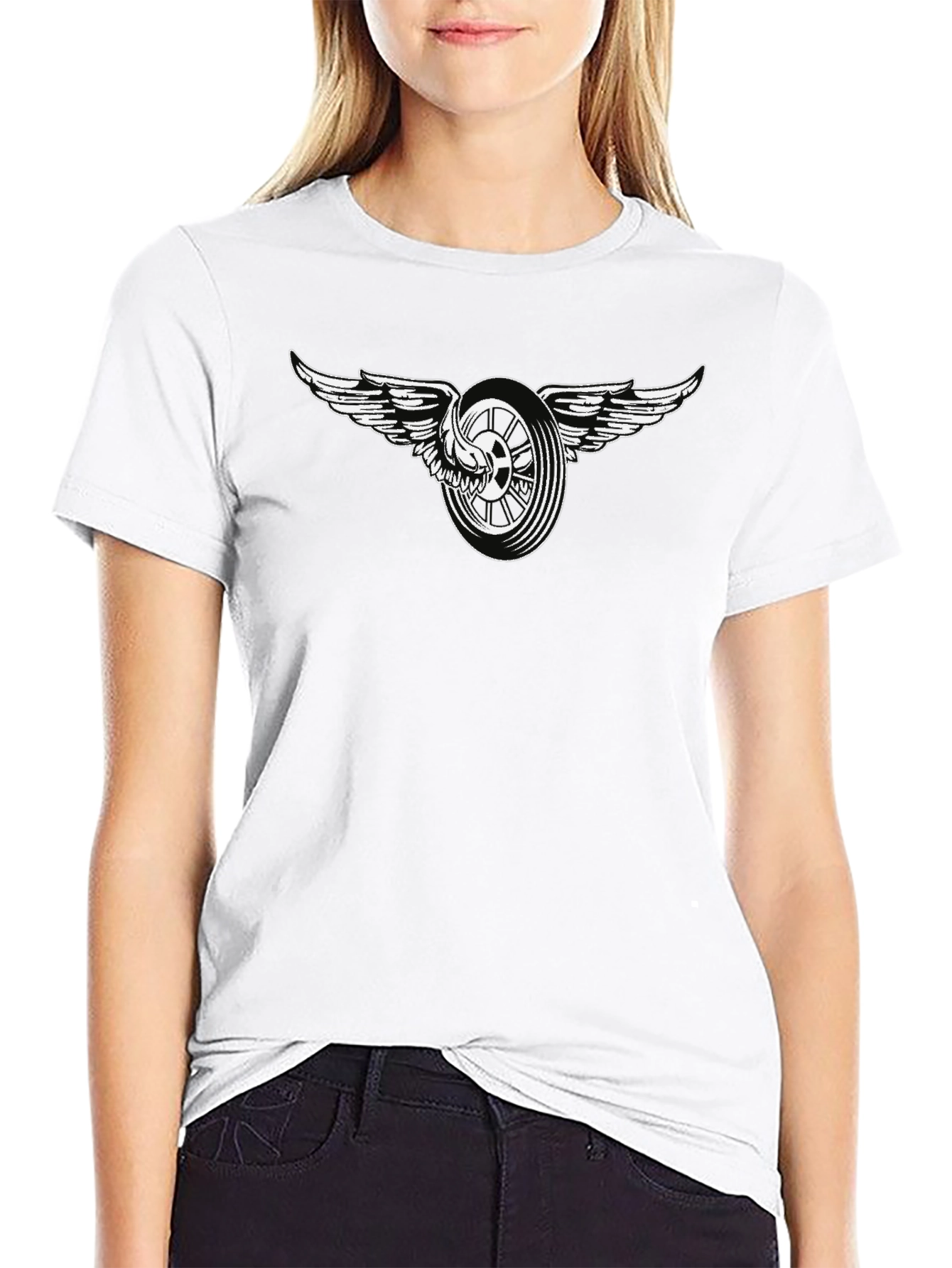 Winged Wheel Graphic T-Shirt - Black