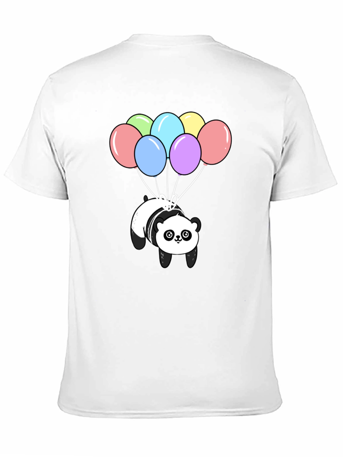 Panda Bear Balloons Graphic Tee - Black