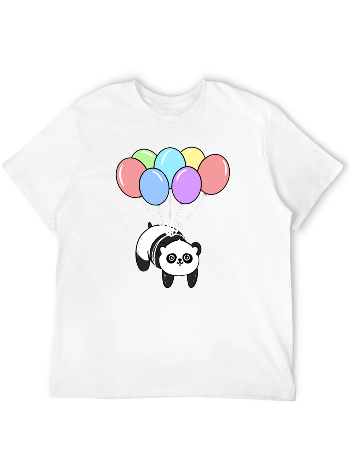 Panda Bear Balloons Graphic Tee - Black