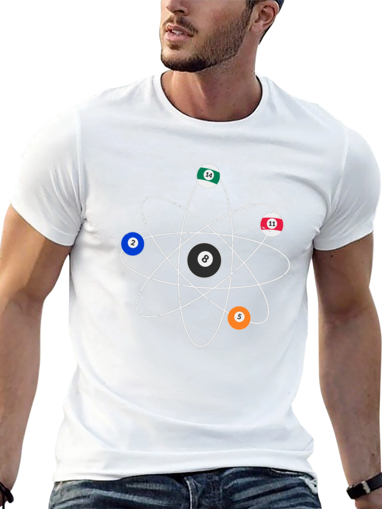 Billiards Ball Atom T-Shirt - Cool Graphic Tee