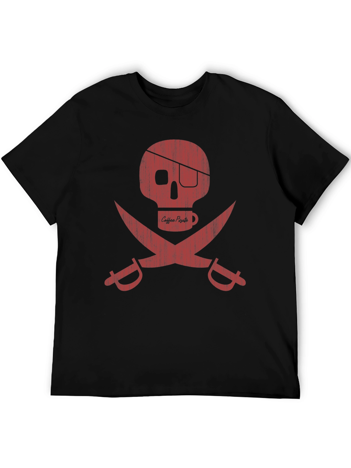 Coffee Pirate Skull T-Shirt - Dark Humor Tee