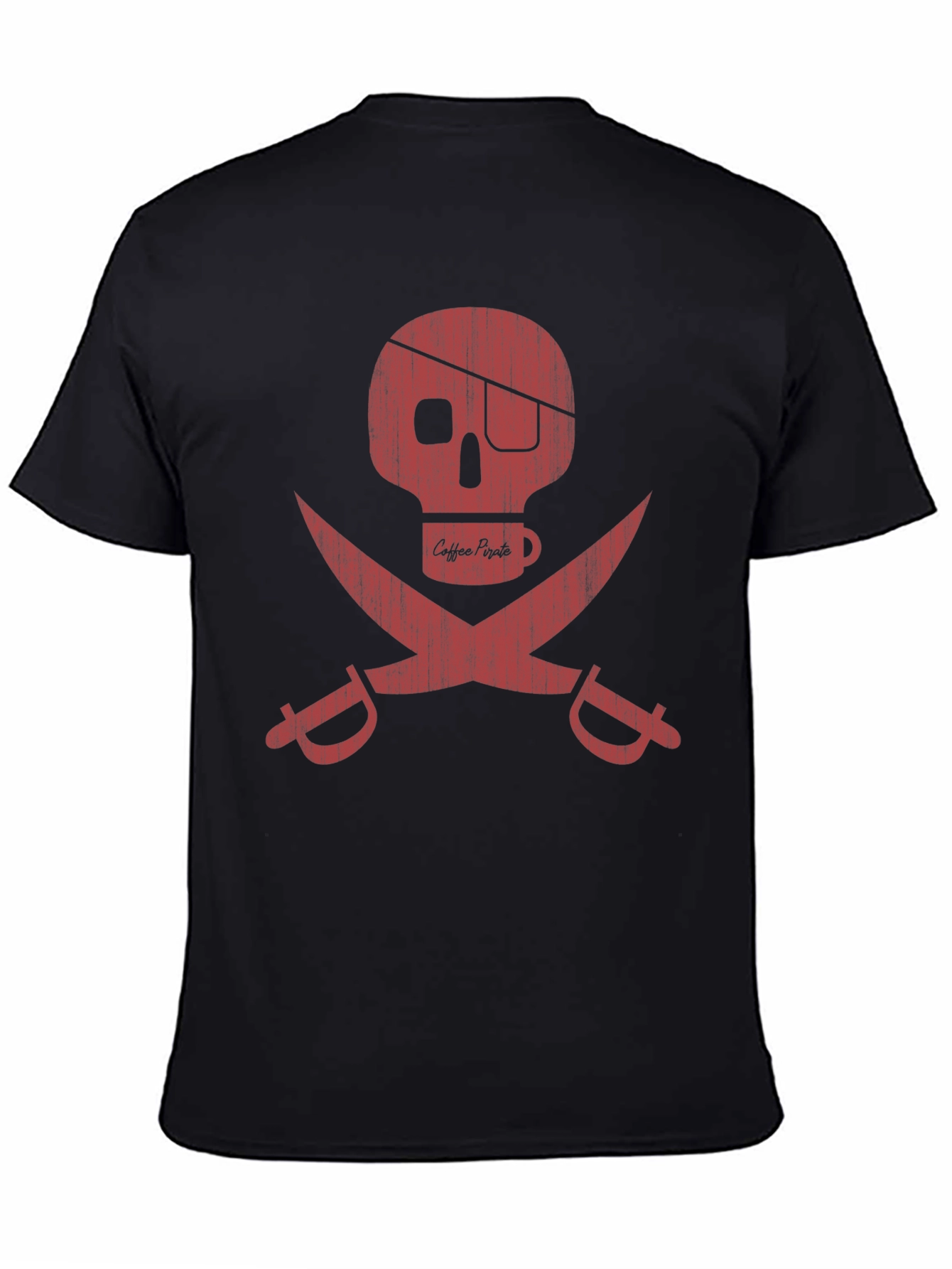 Coffee Pirate Skull T-Shirt - Dark Humor Tee