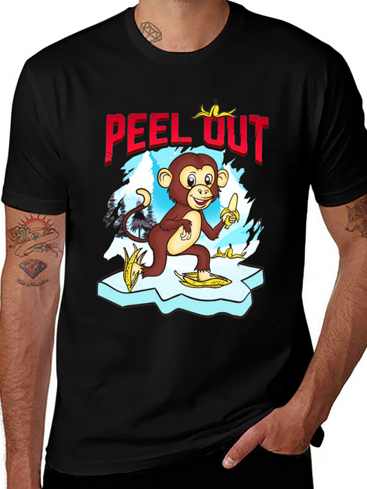 Peel Out Monkey T-Shirt - Funny Cartoon Tee