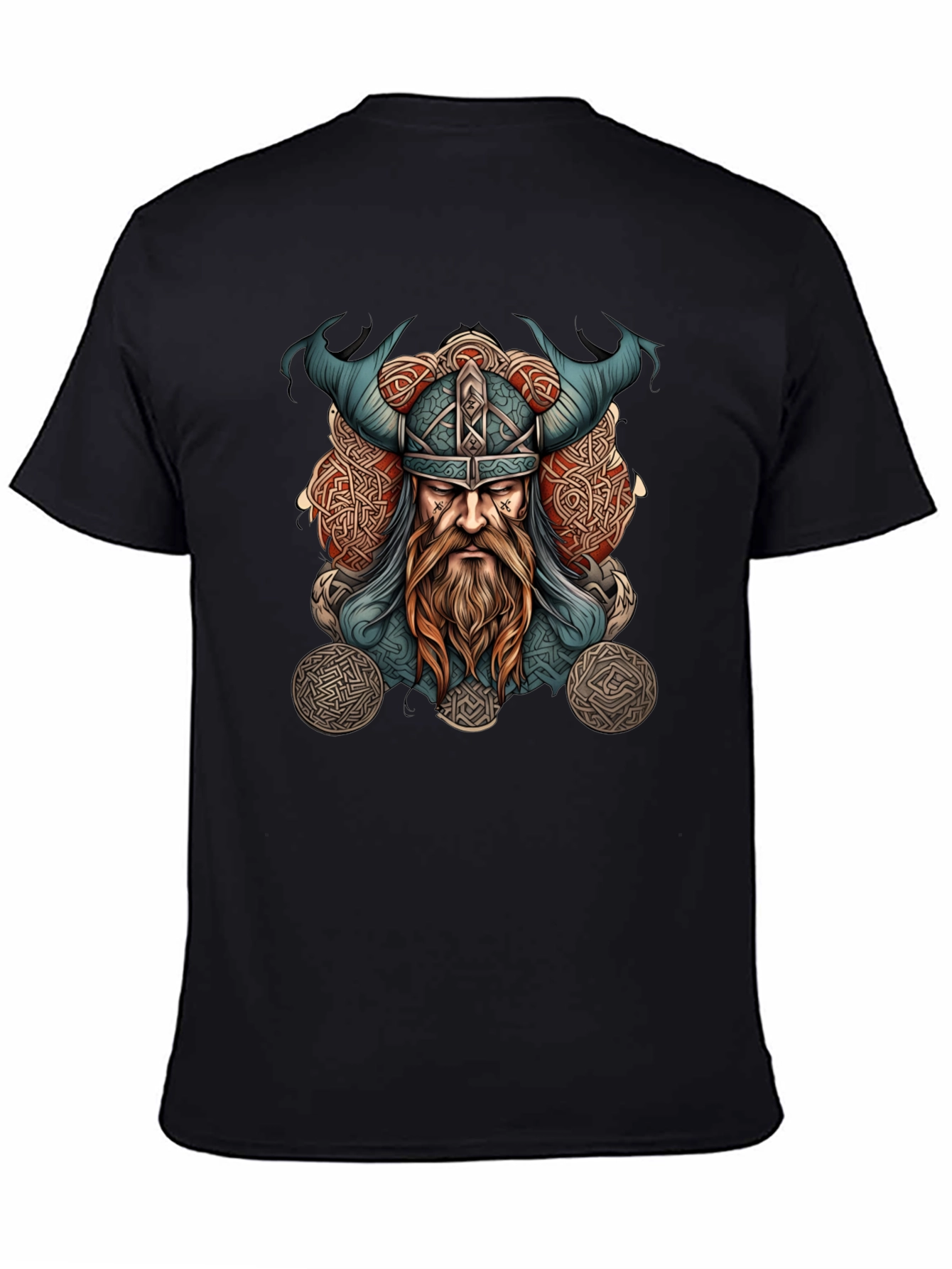 Viking Warrior Graphic Tee - Black