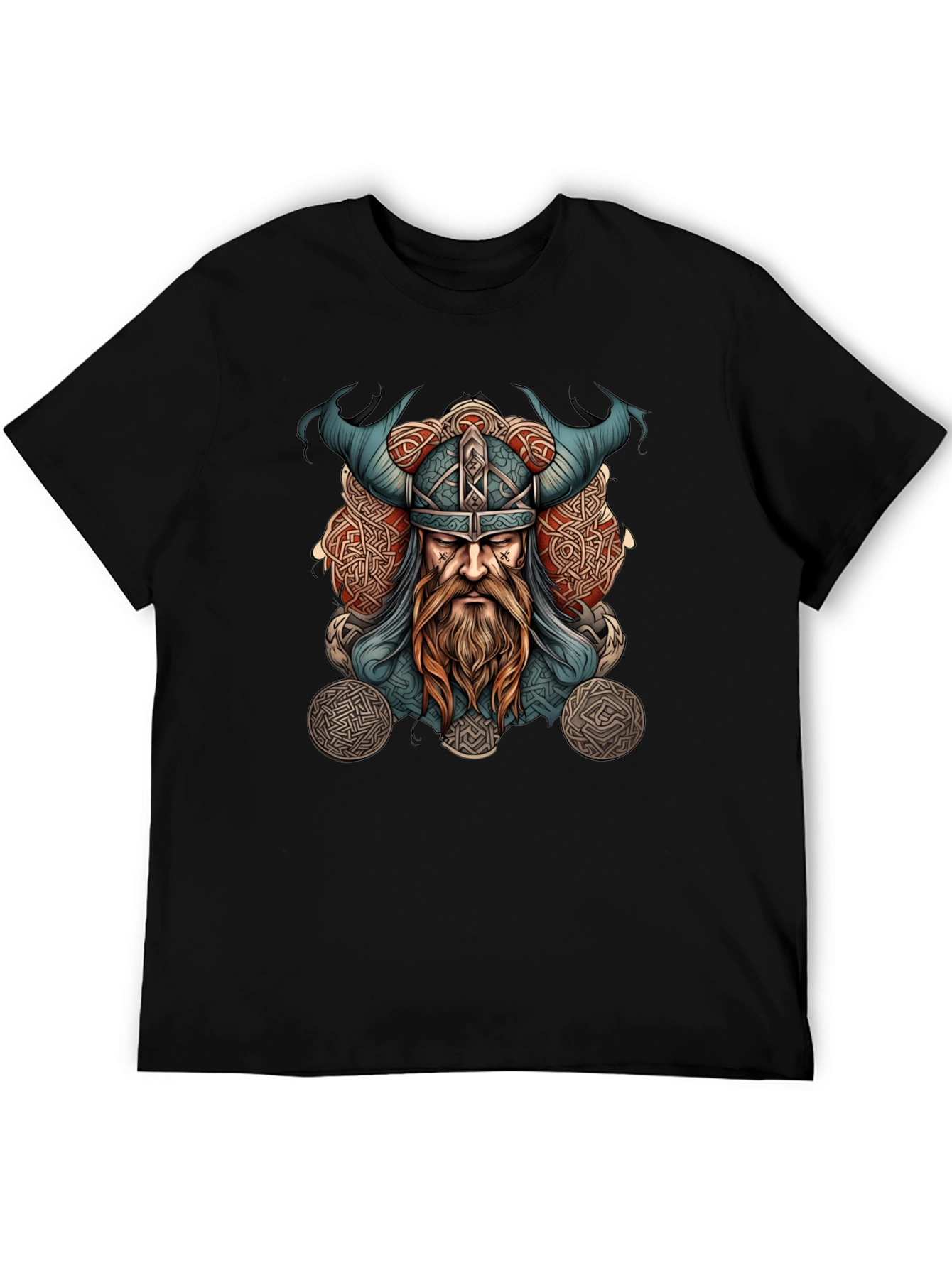 Viking Warrior Graphic Tee - Black