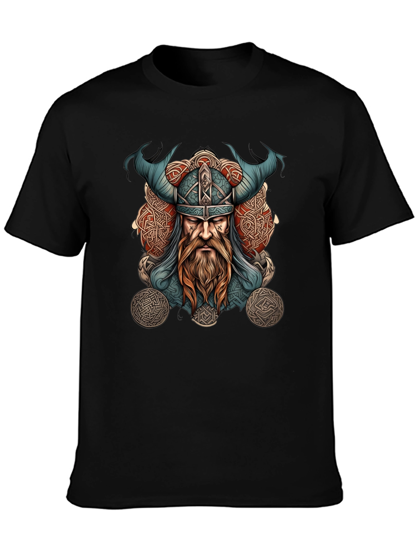 Viking Warrior Graphic Tee - Black