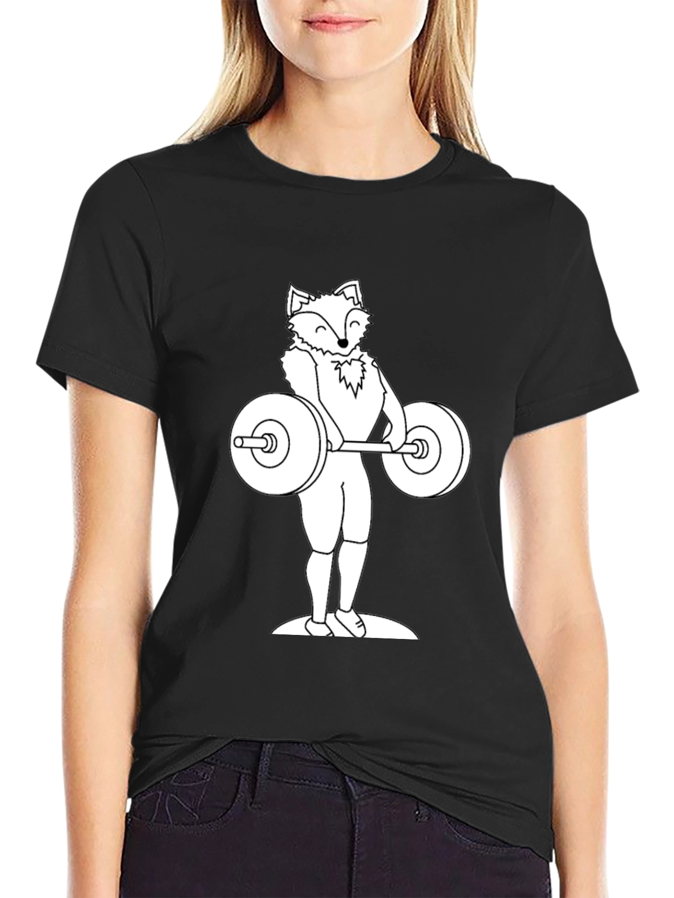 Fox Lifting Weights Graphic Tee - Black T-Shirt