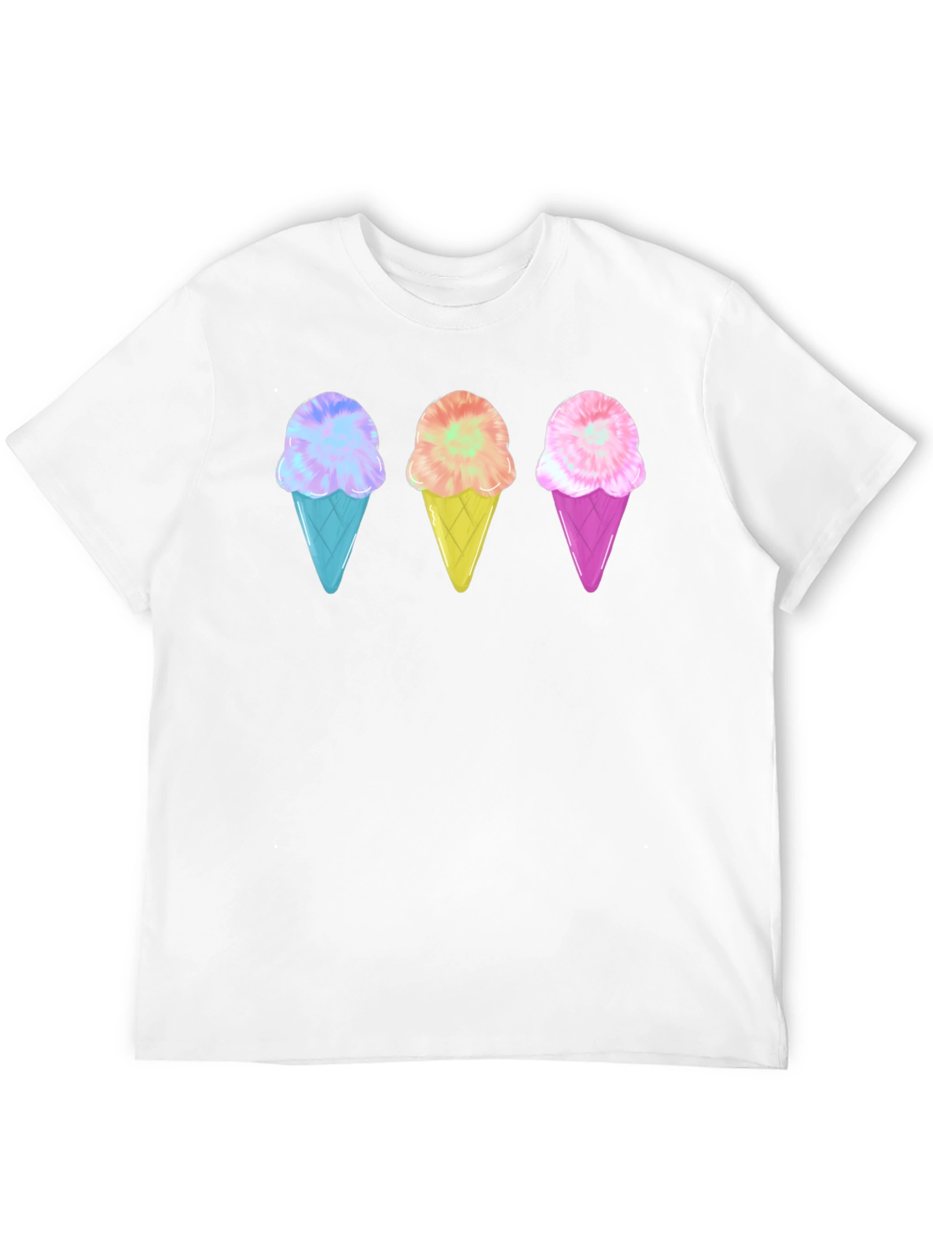 Ice Cream Cone Graphic Tee - Black Unisex T-Shirt