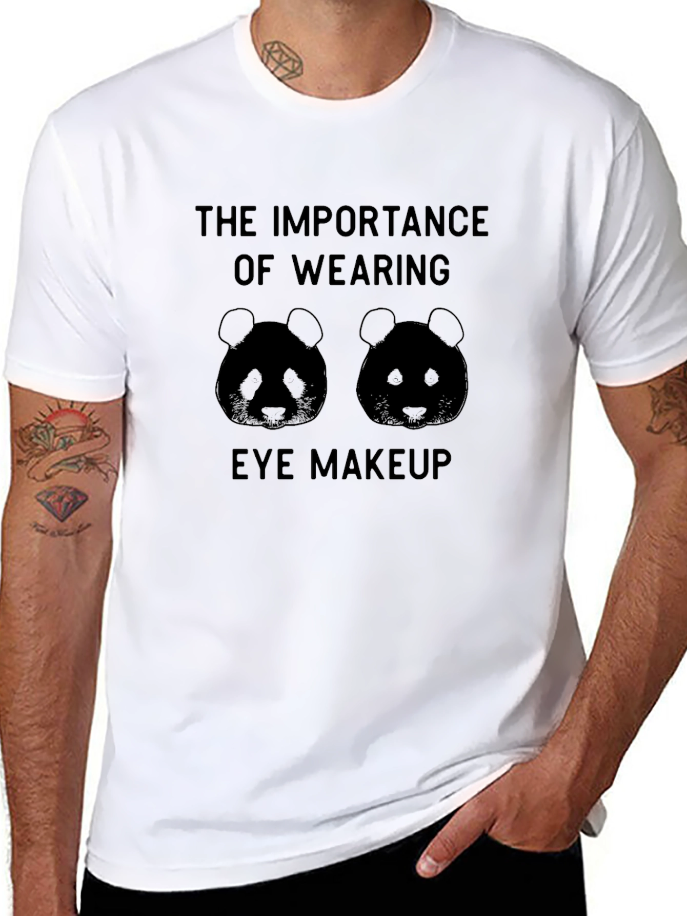 Eye Makeup Panda Graphic Tee - Unisex