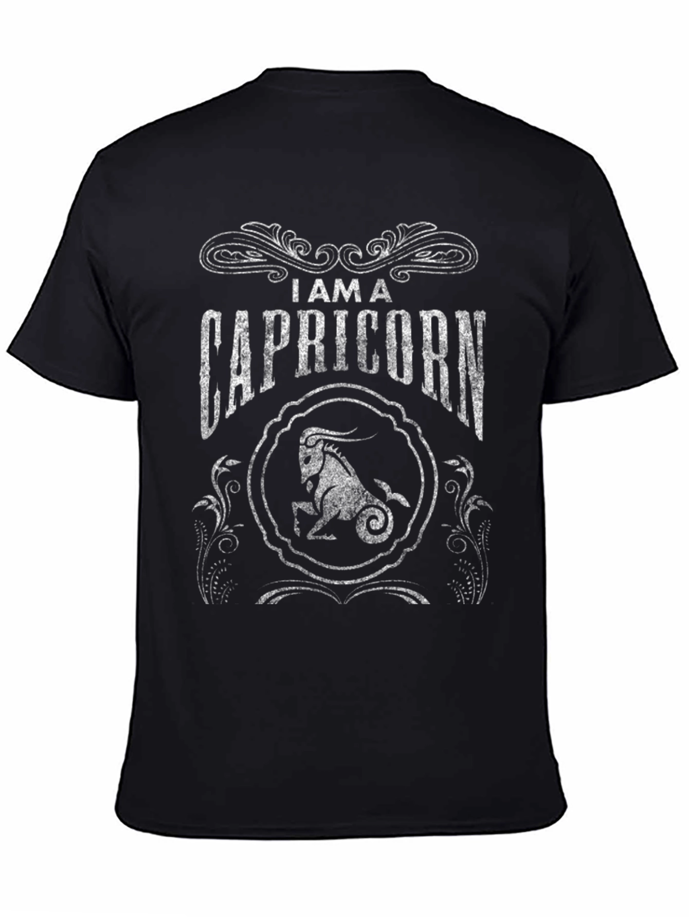 Capricorn Zodiac Graphic T-Shirt - Black