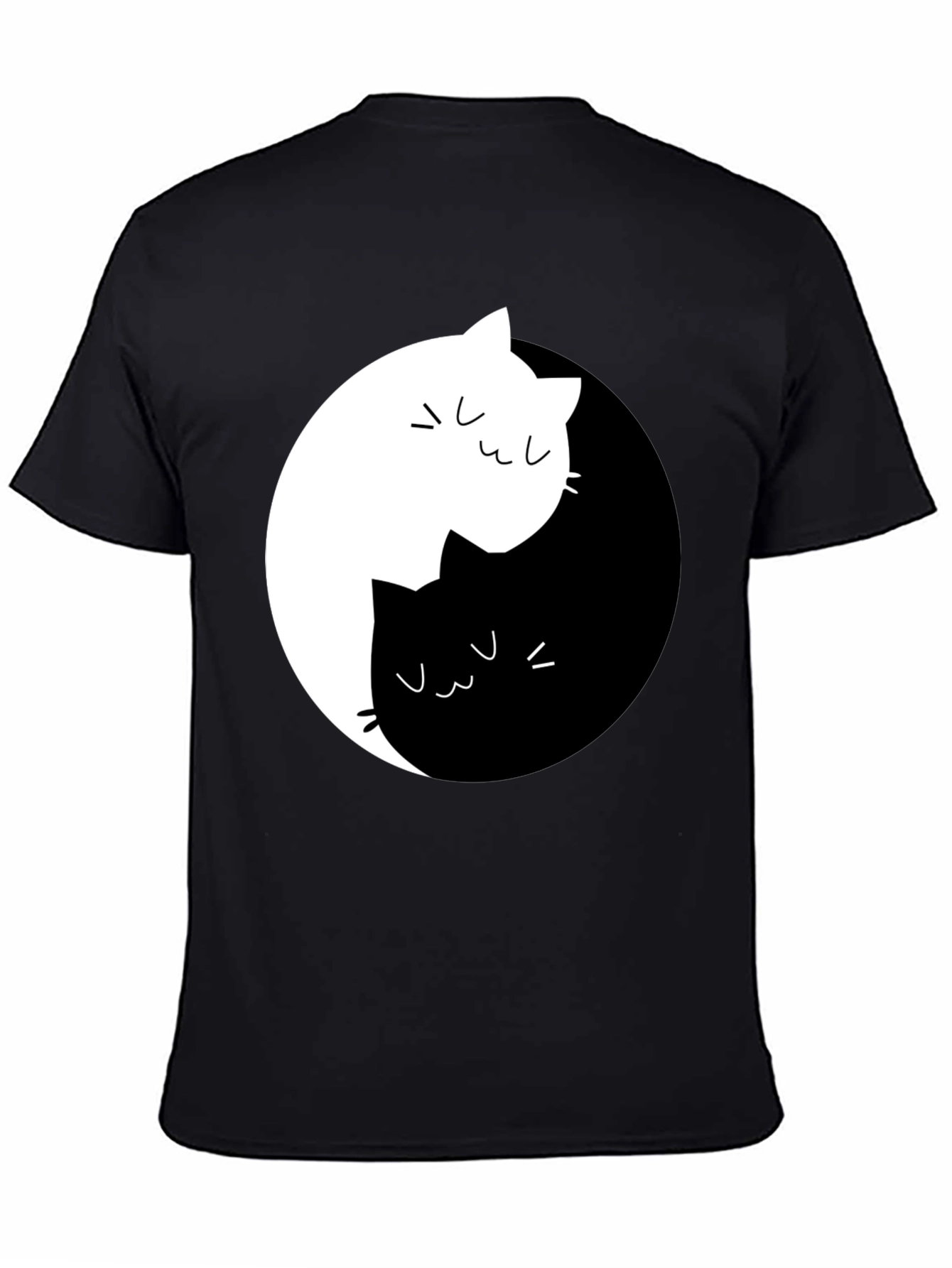 Yin Yang Cats Graphic Tee - Unisex Black T-Shirt