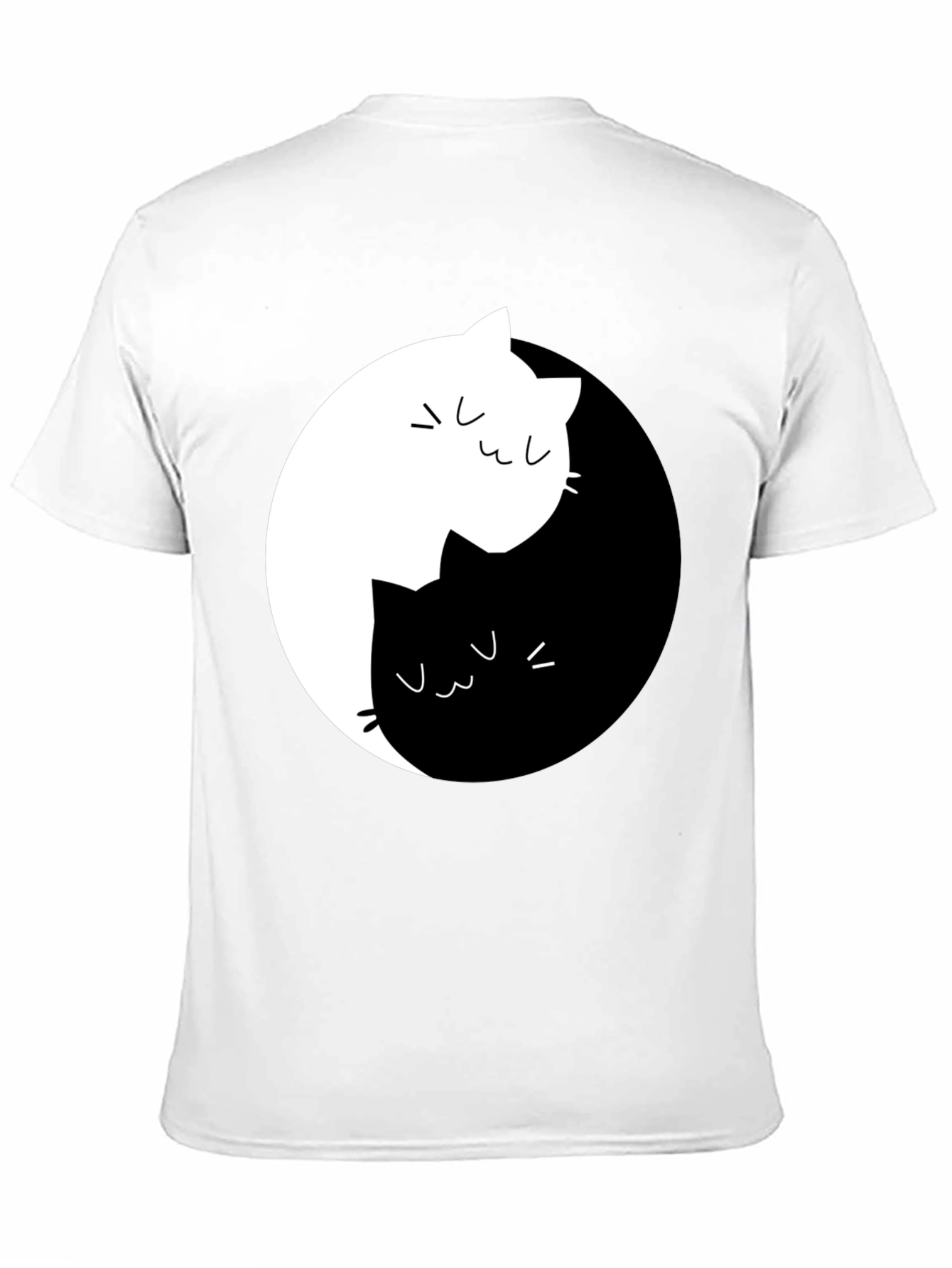 Yin Yang Cats Graphic Tee - Unisex Black T-Shirt