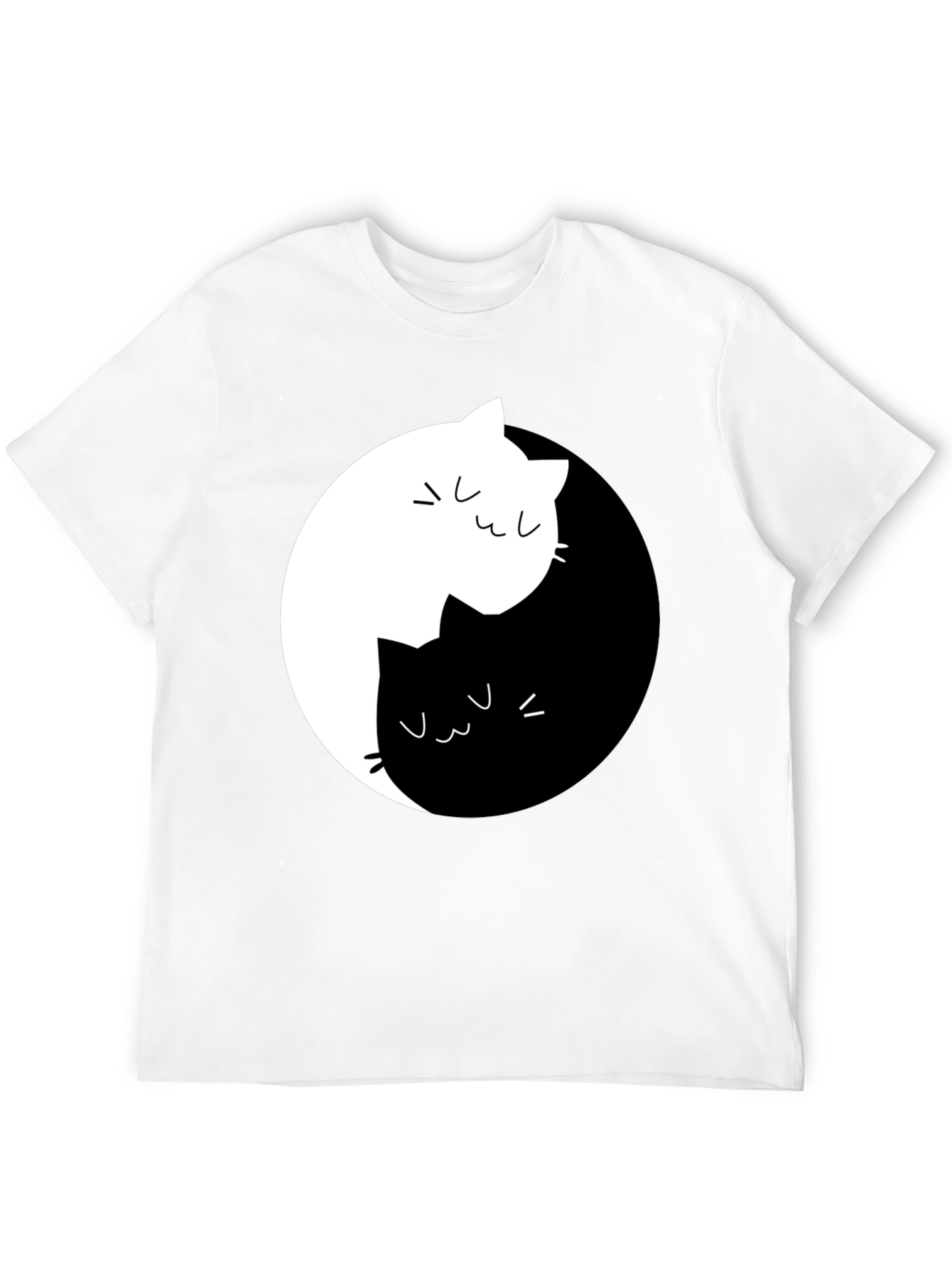 Yin Yang Cats Graphic Tee - Unisex Black T-Shirt