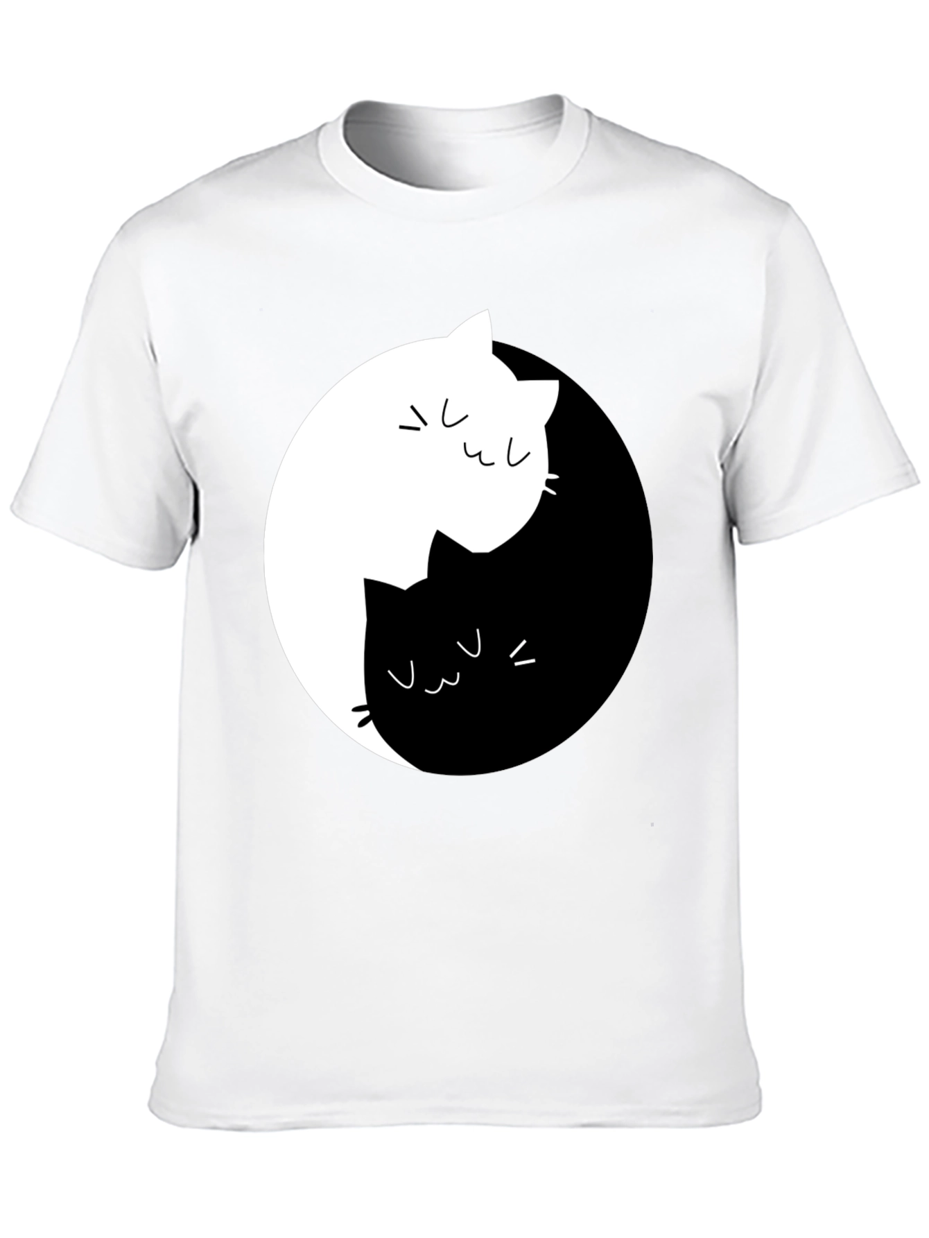 Yin Yang Cats Graphic Tee - Unisex Black T-Shirt