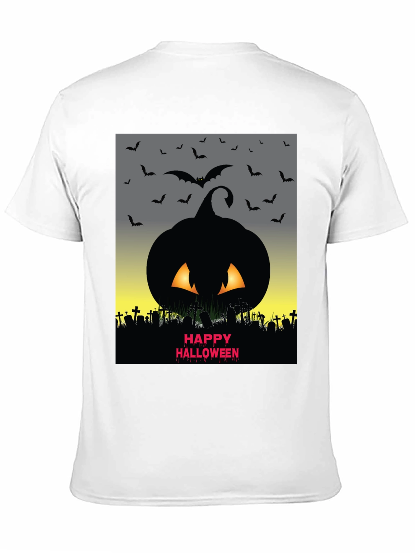 Halloween Pumpkin & Bats Graphic Tee