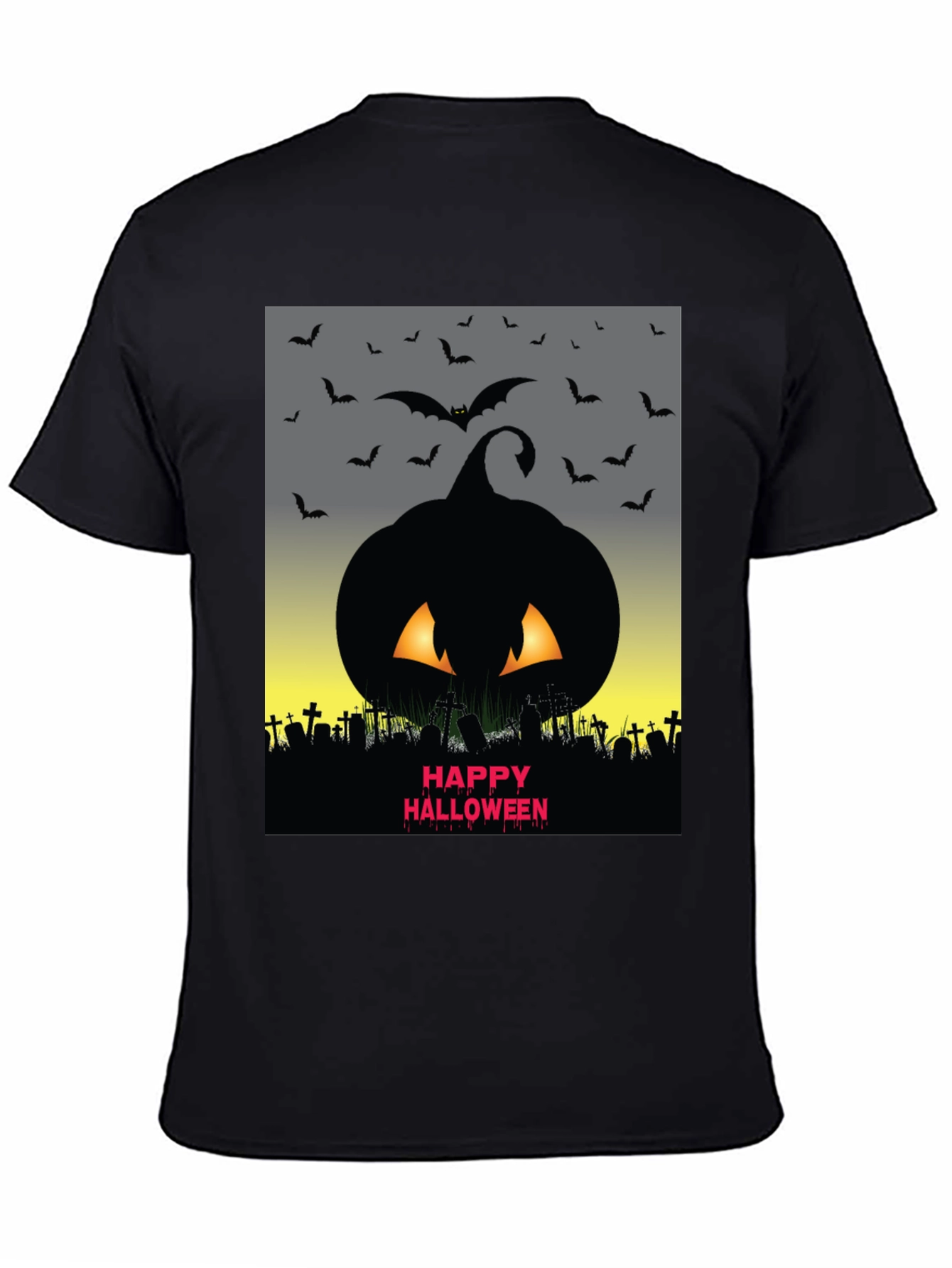 Halloween Pumpkin & Bats Graphic Tee