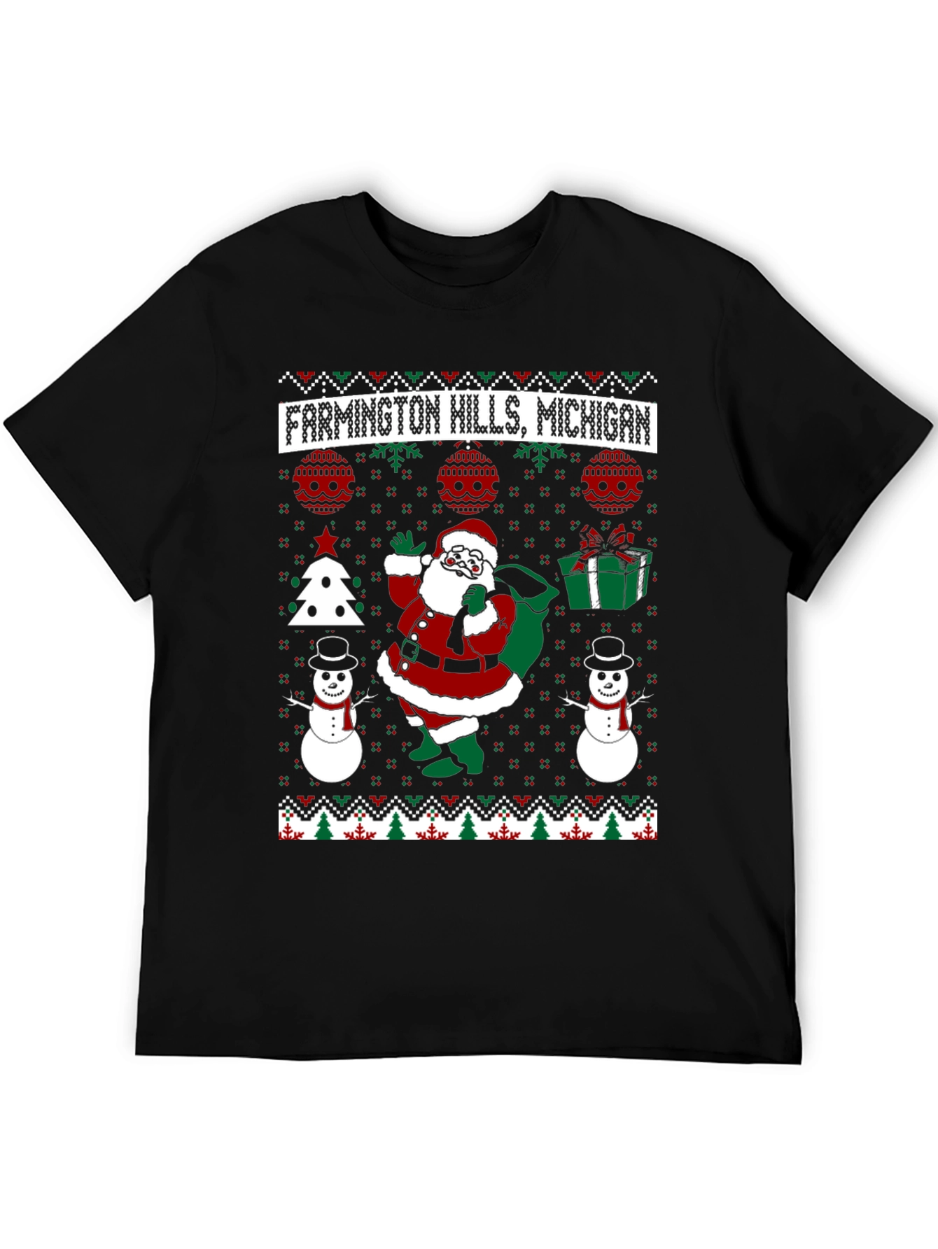 Farmington Hills Michigan Ugly Christmas T-Shirt
