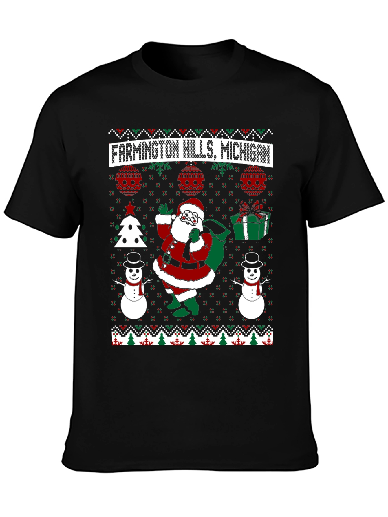 Farmington Hills Michigan Ugly Christmas T-Shirt