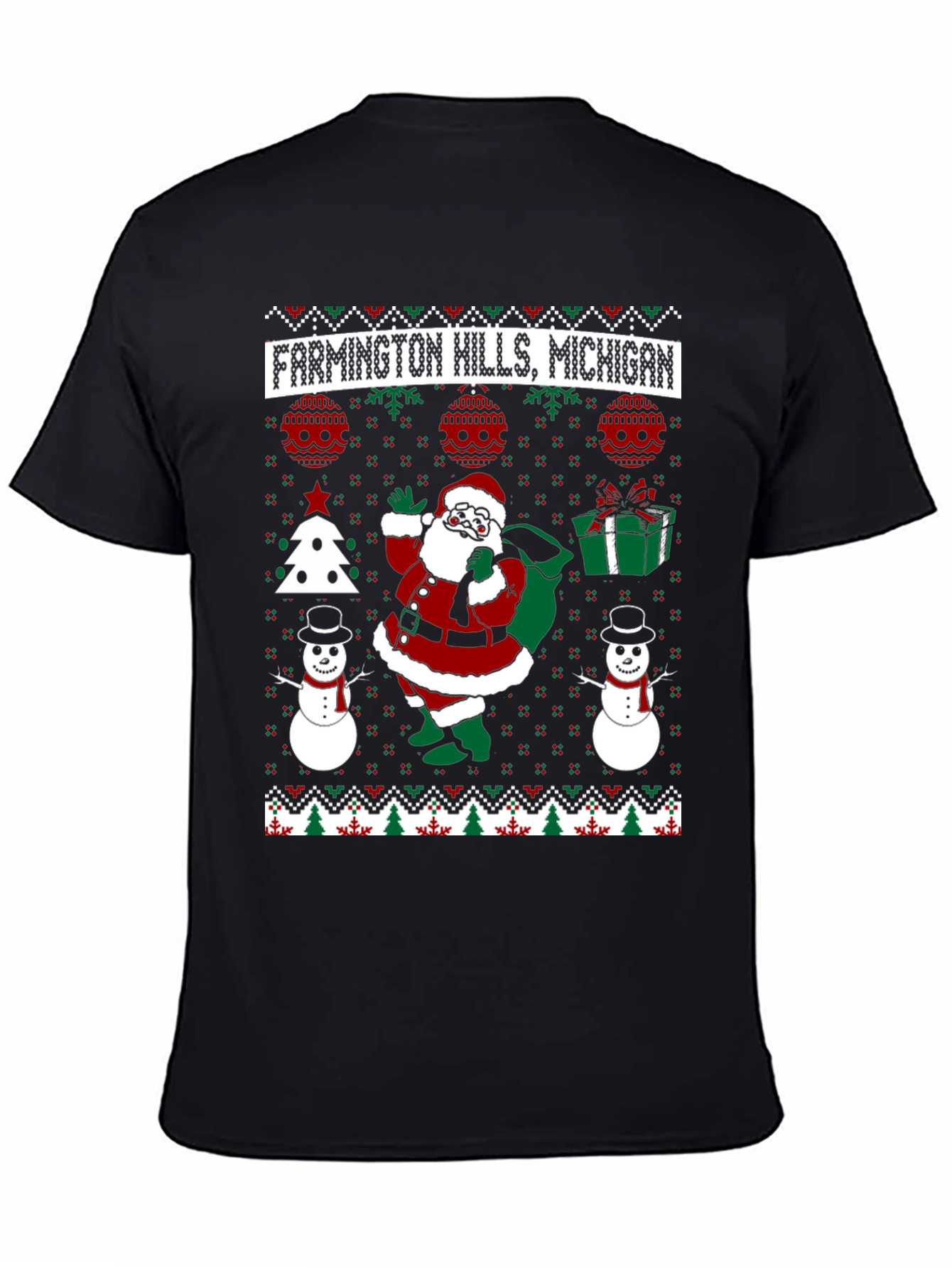 Farmington Hills Michigan Ugly Christmas T-Shirt
