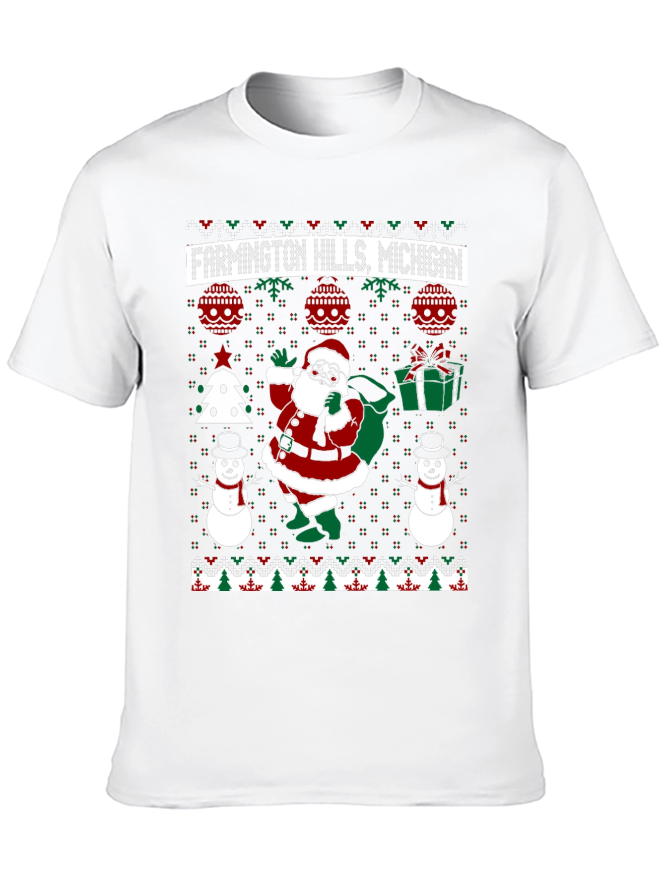 Farmington Hills Michigan Ugly Christmas T-Shirt