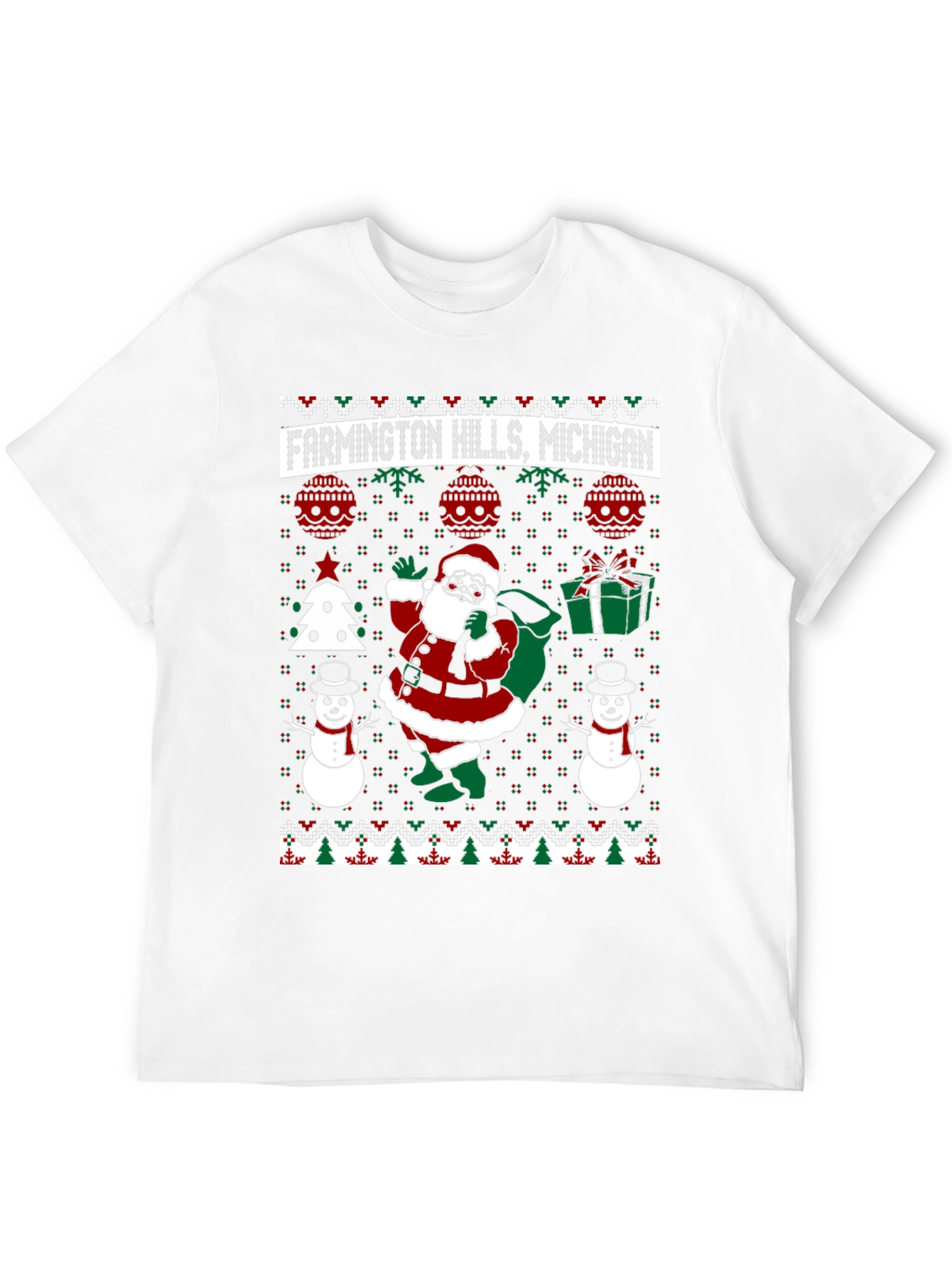 Farmington Hills Michigan Ugly Christmas T-Shirt