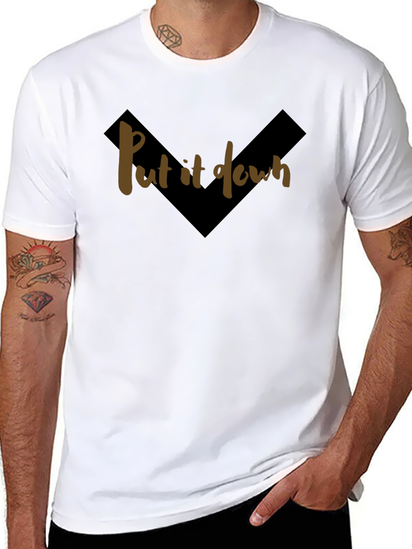 Put It Down Graphic Tee - Trendy Black T-Shirt