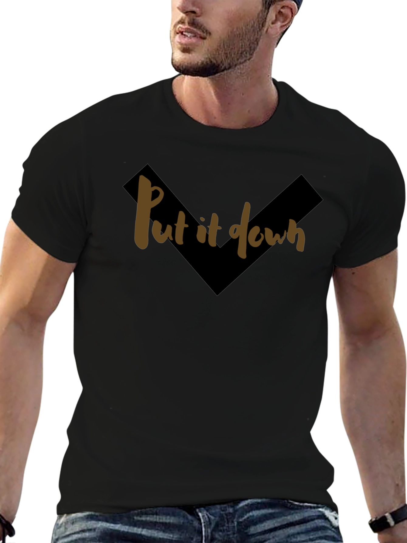 Put It Down Graphic Tee - Trendy Black T-Shirt