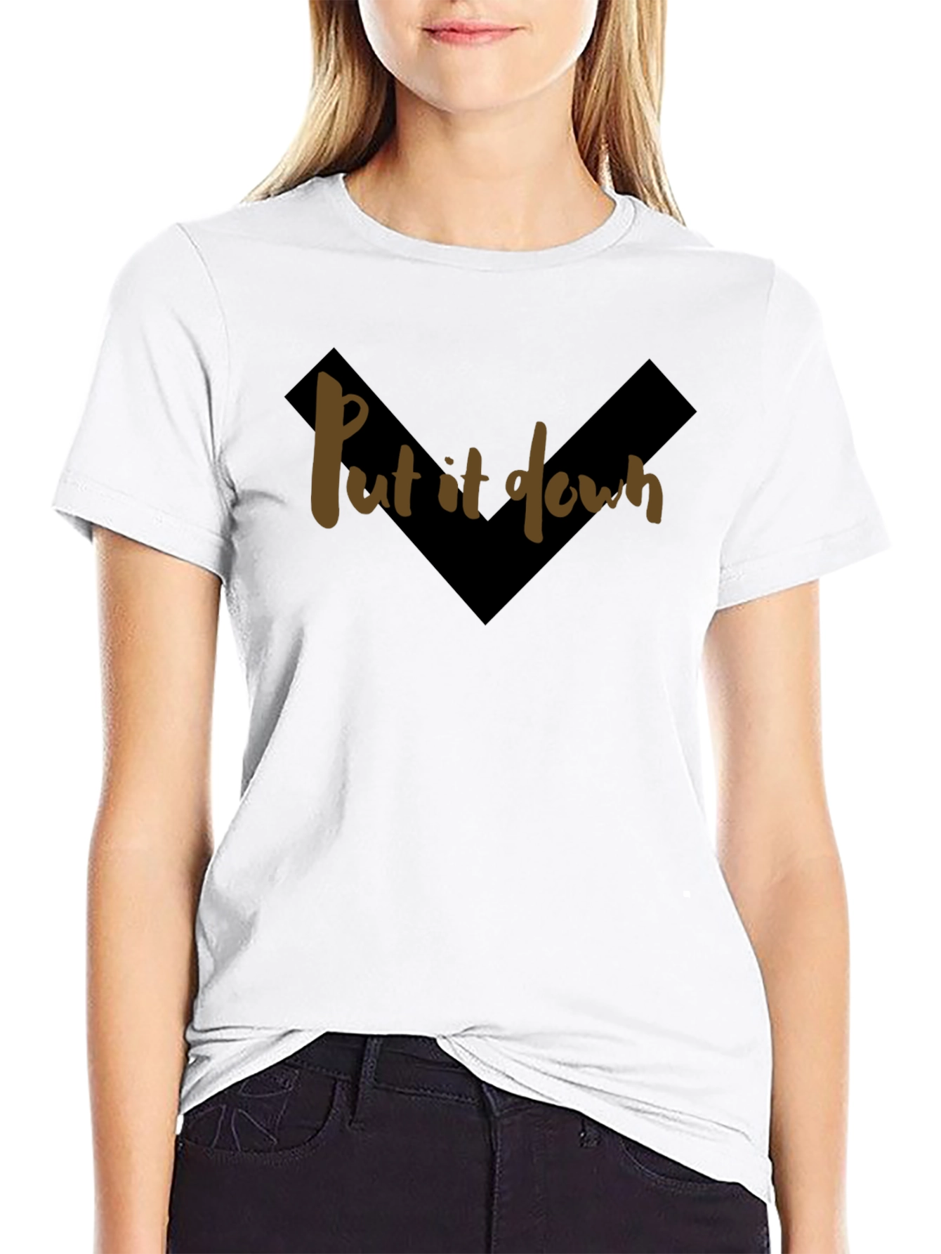Put It Down Graphic Tee - Trendy Black T-Shirt