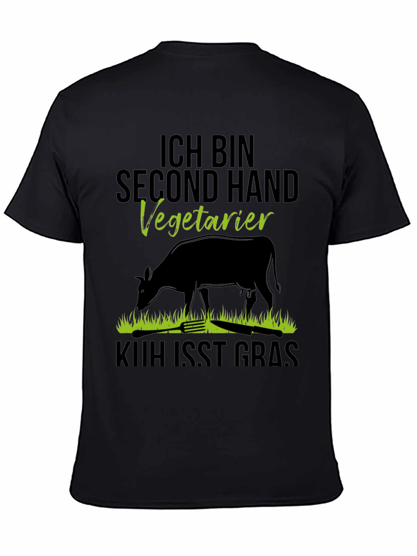 Second Hand Vegetarian T-Shirt - Novelty Cow Design