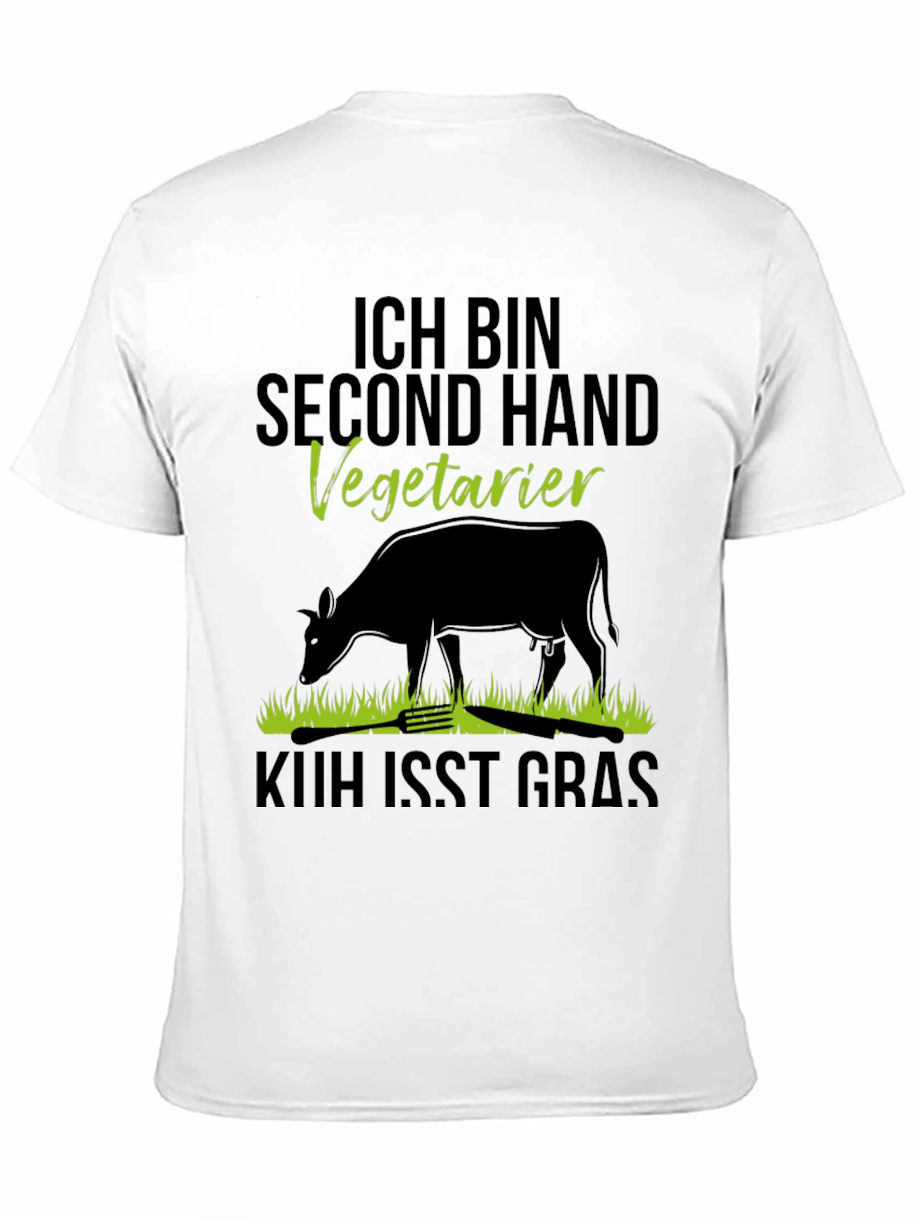 Second Hand Vegetarian T-Shirt - Novelty Cow Design