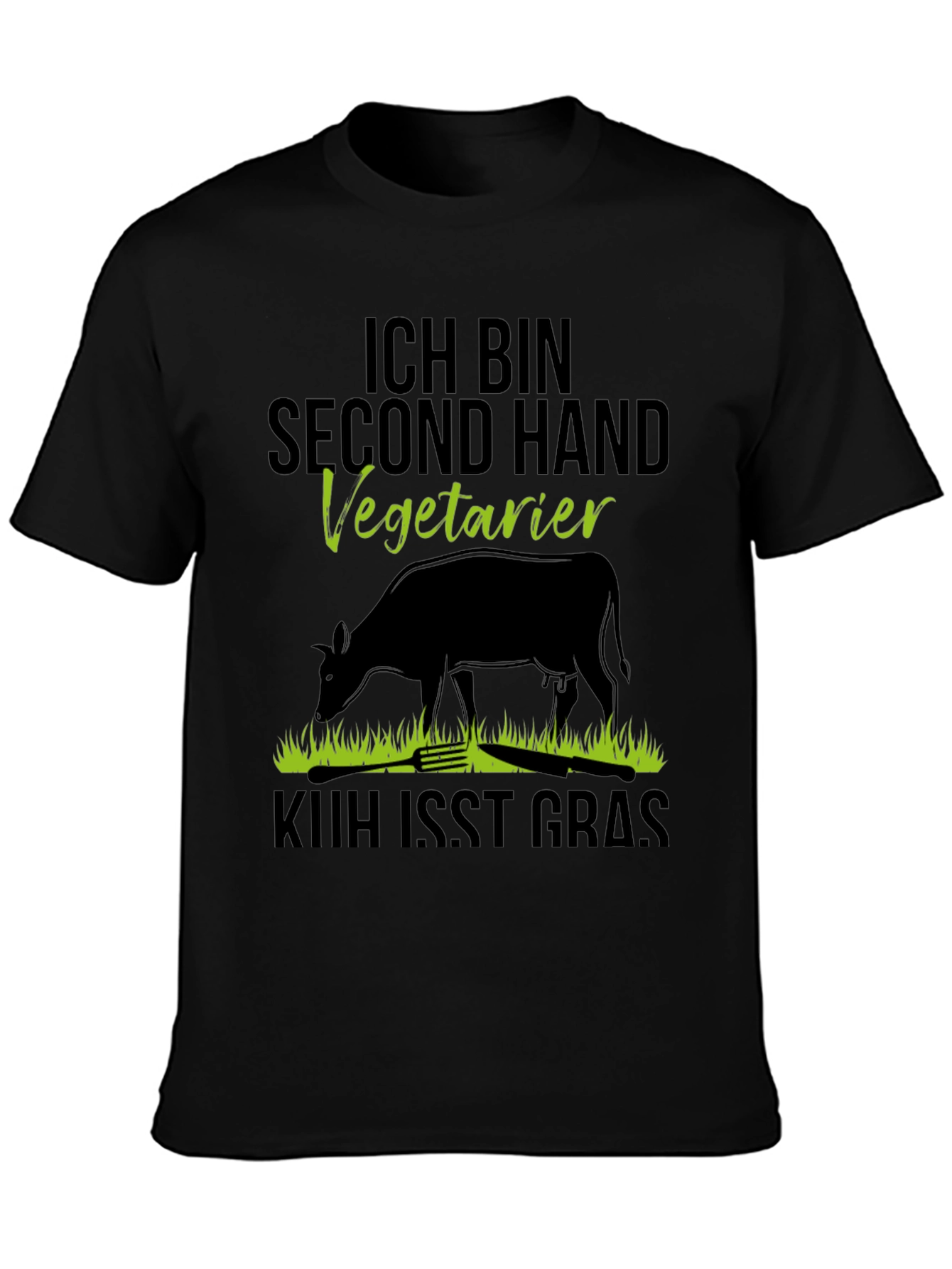 Second Hand Vegetarian T-Shirt - Novelty Cow Design