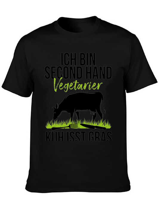 Second Hand Vegetarian T-Shirt - Novelty Cow Design