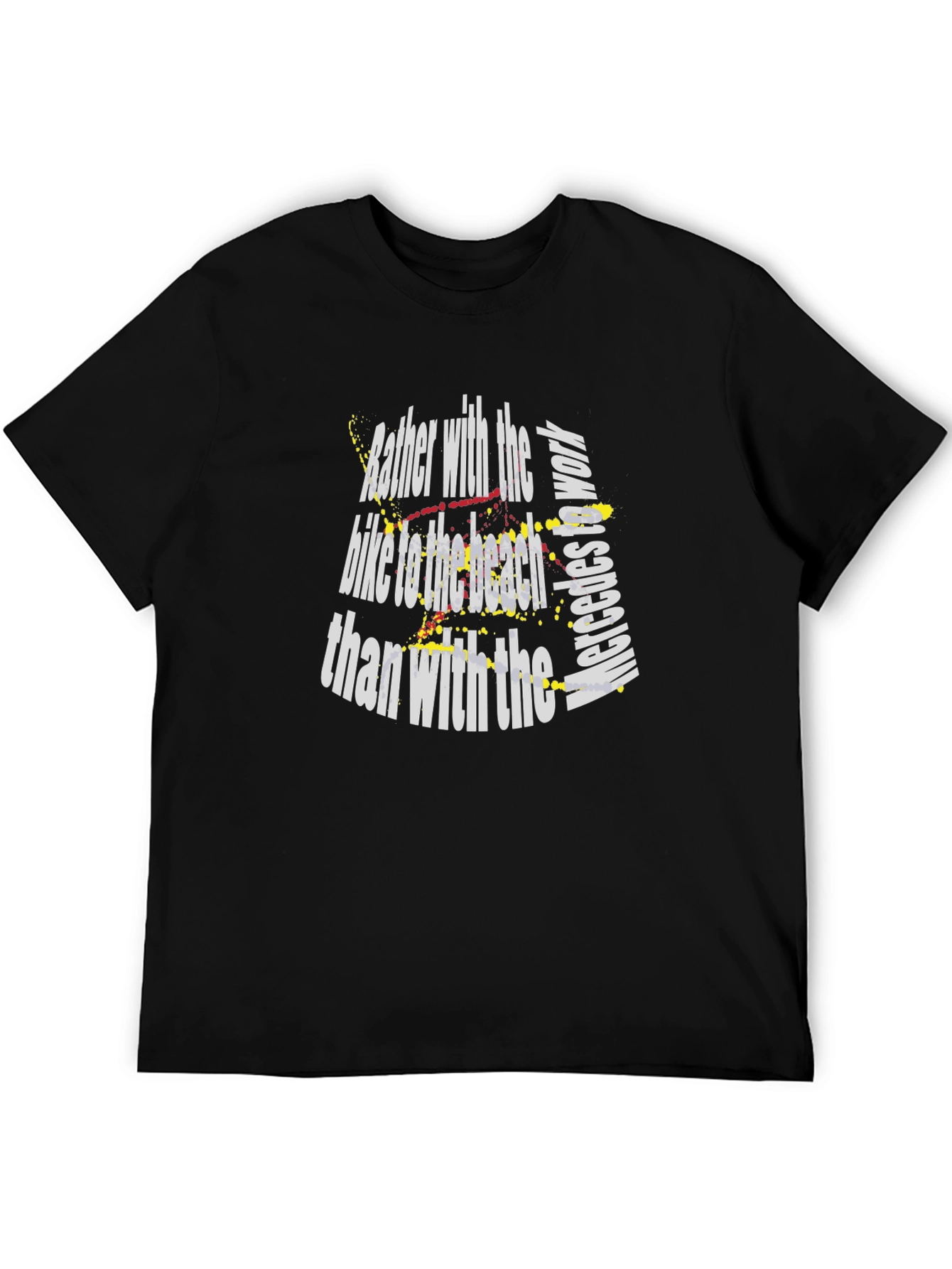 Mens Black T-Shirt: Bike to the Beach Graphic Tee