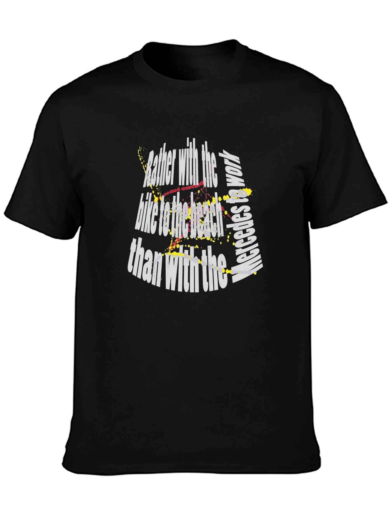 Mens Black T-Shirt: Bike to the Beach Graphic Tee
