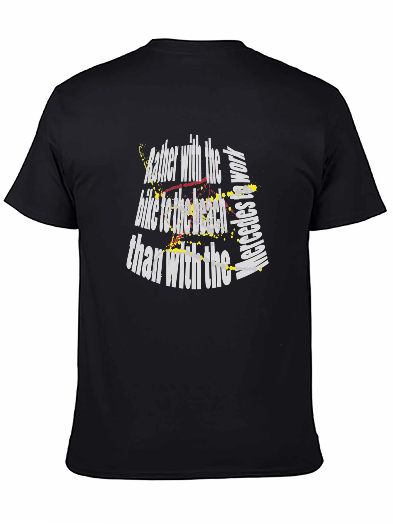 Mens Black T-Shirt: Bike to the Beach Graphic Tee