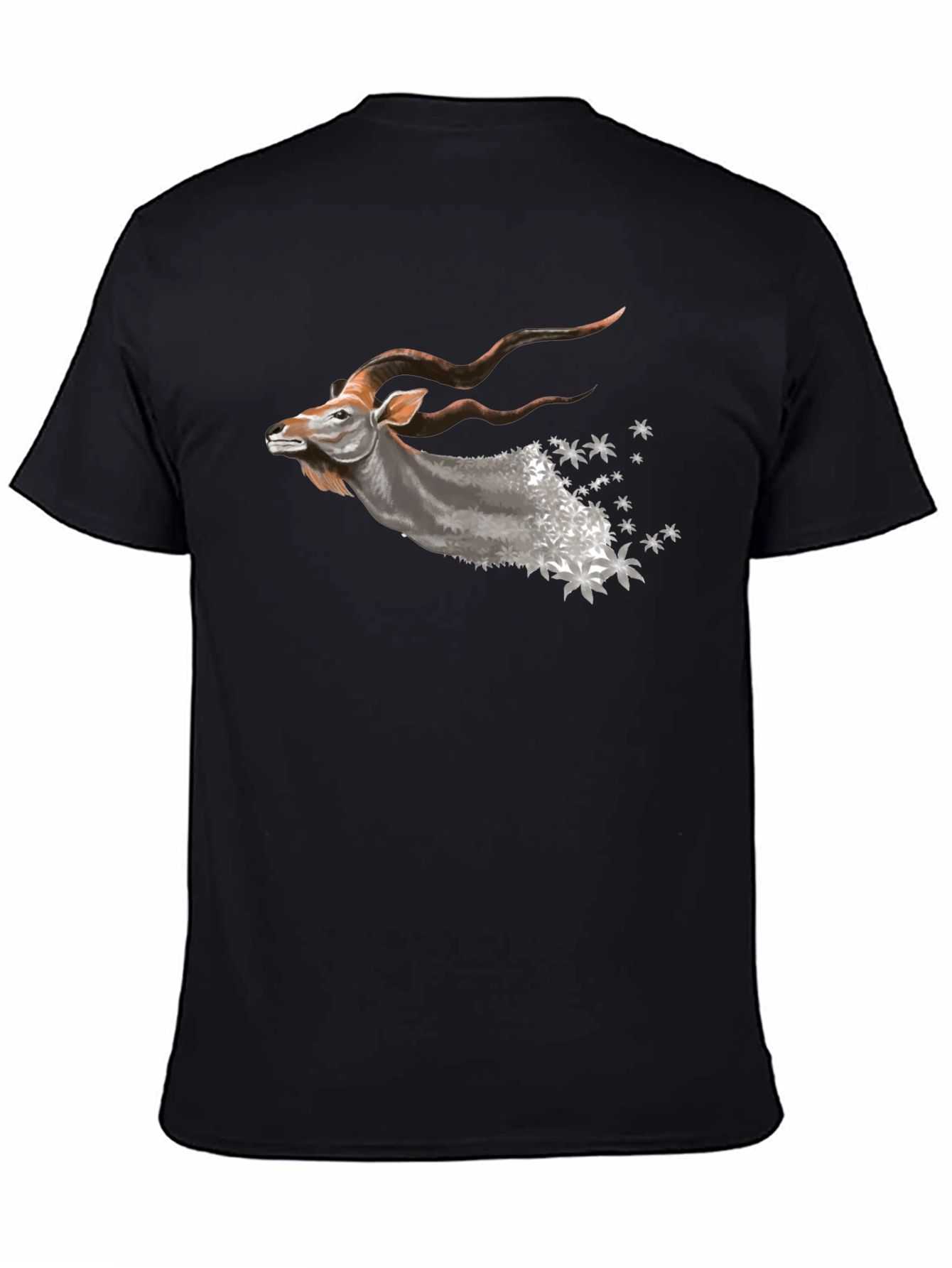 Mens Black T-Shirt with Kudu Design