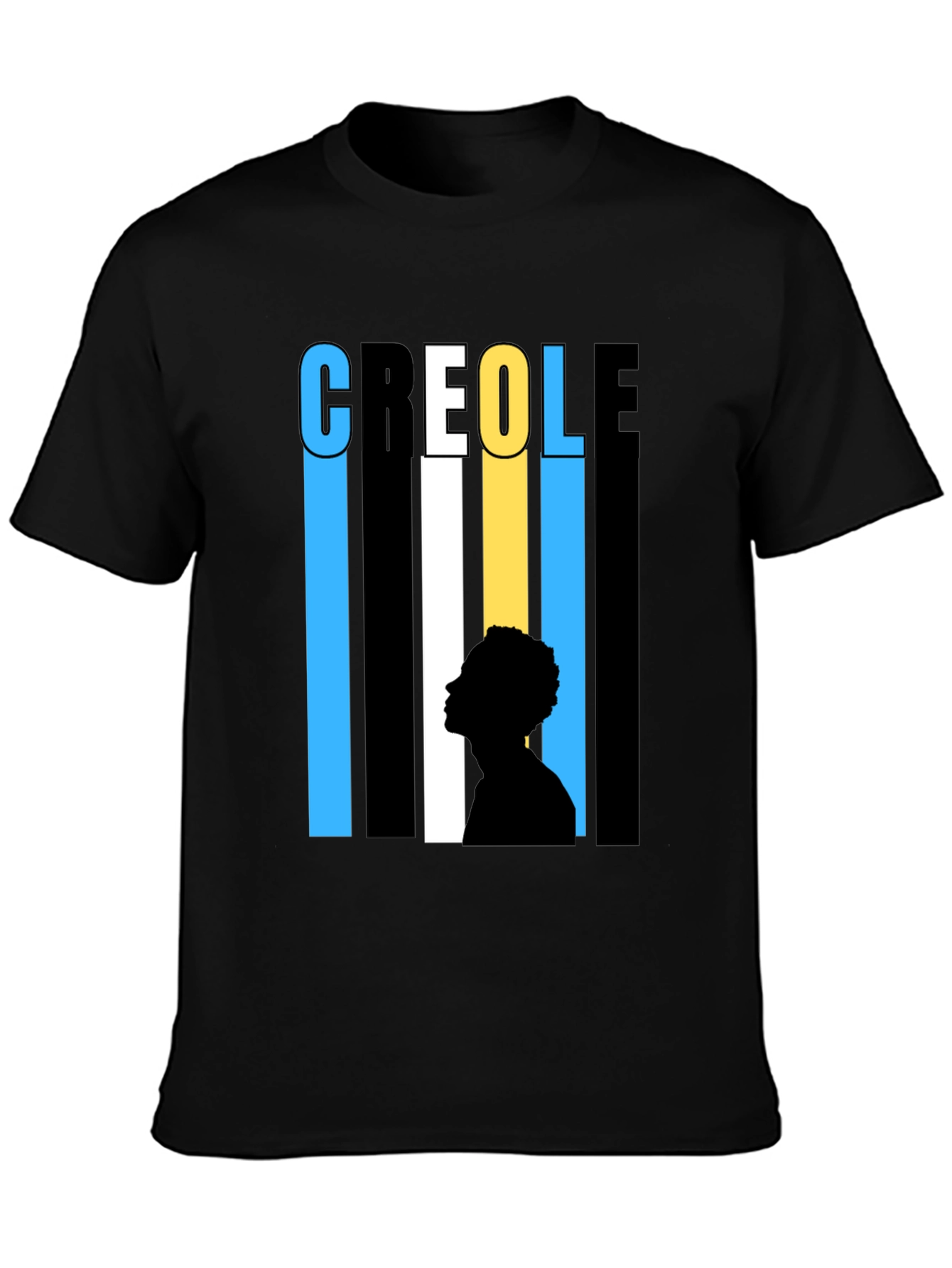 Creole Silhouette Graphic T-Shirt - Stylish Black Tee