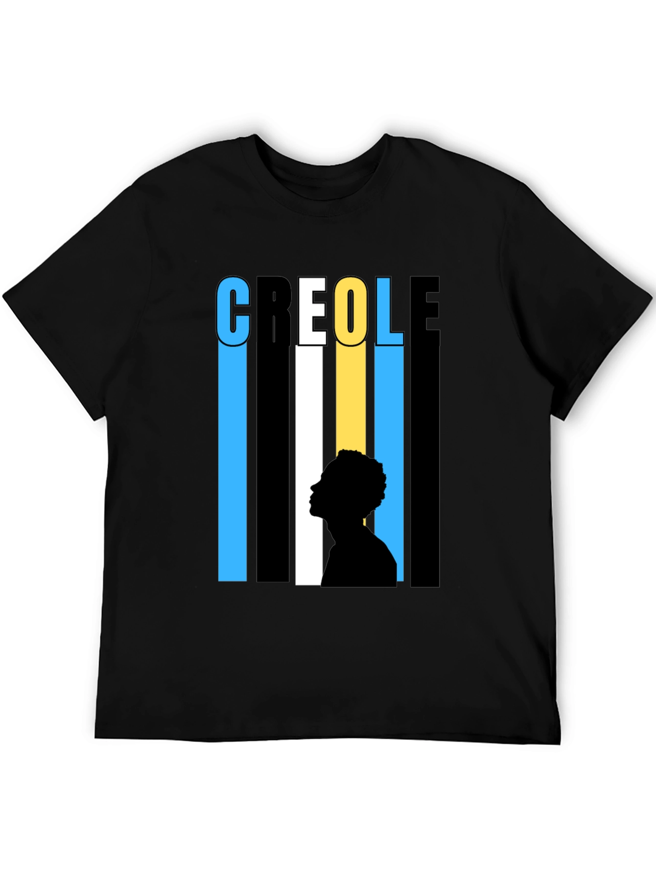 Creole Silhouette Graphic T-Shirt - Stylish Black Tee