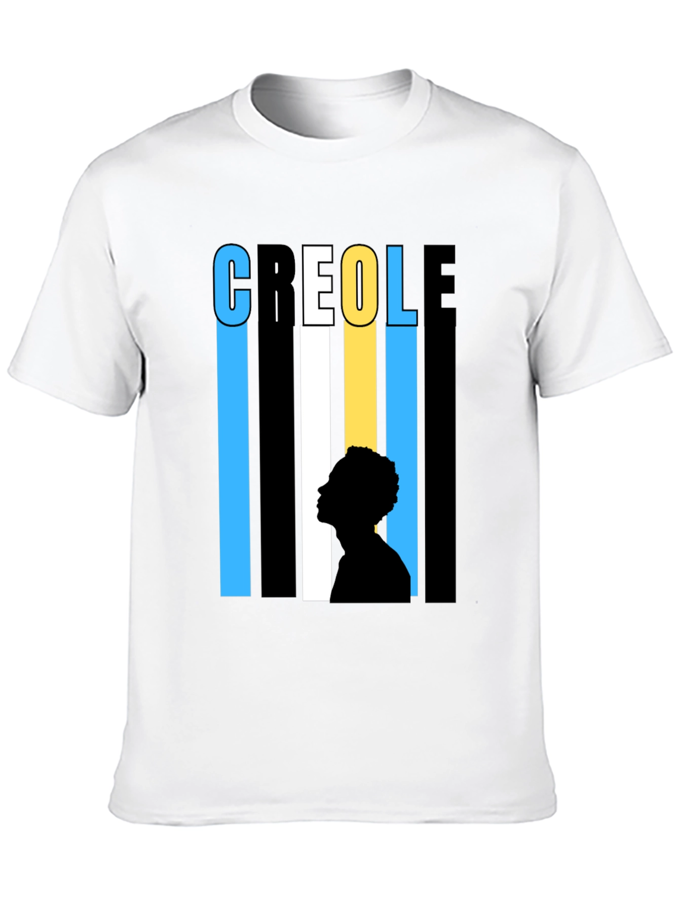 Creole Silhouette Graphic T-Shirt - Stylish Black Tee