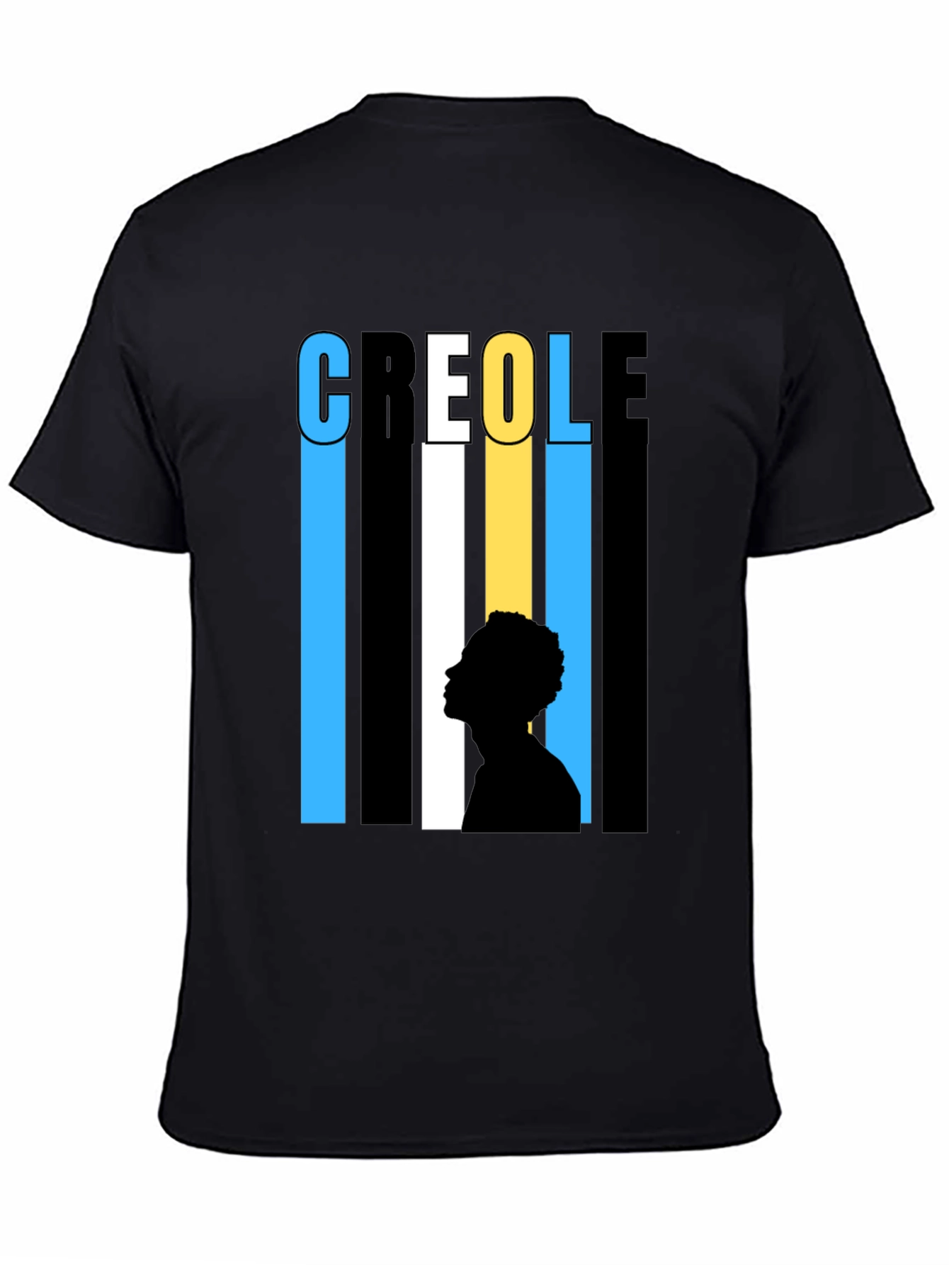 Creole Silhouette Graphic T-Shirt - Stylish Black Tee