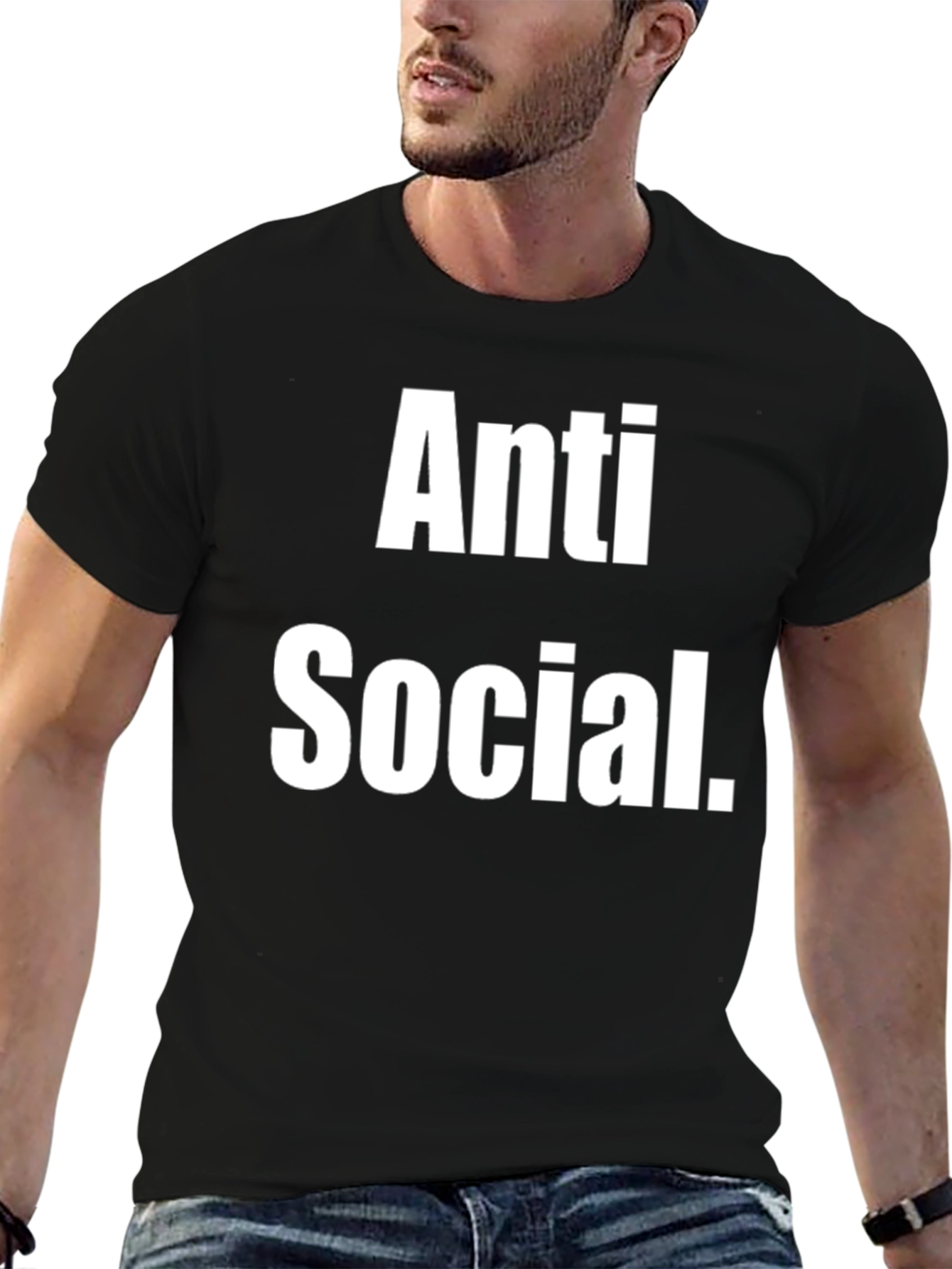 Anti Social T-Shirt - Black Cotton Tee