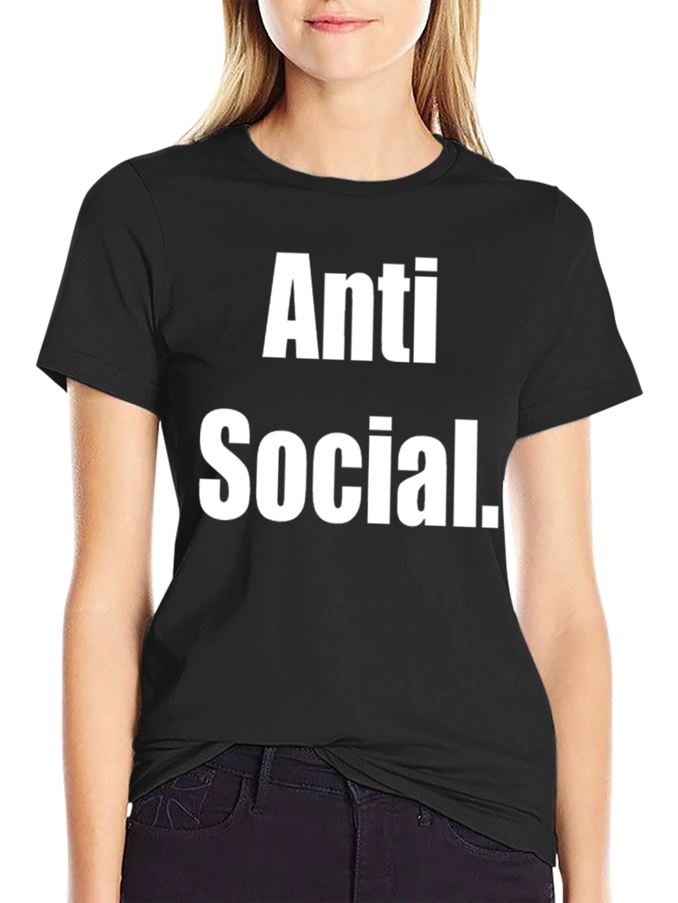 Anti Social T-Shirt - Black Cotton Tee