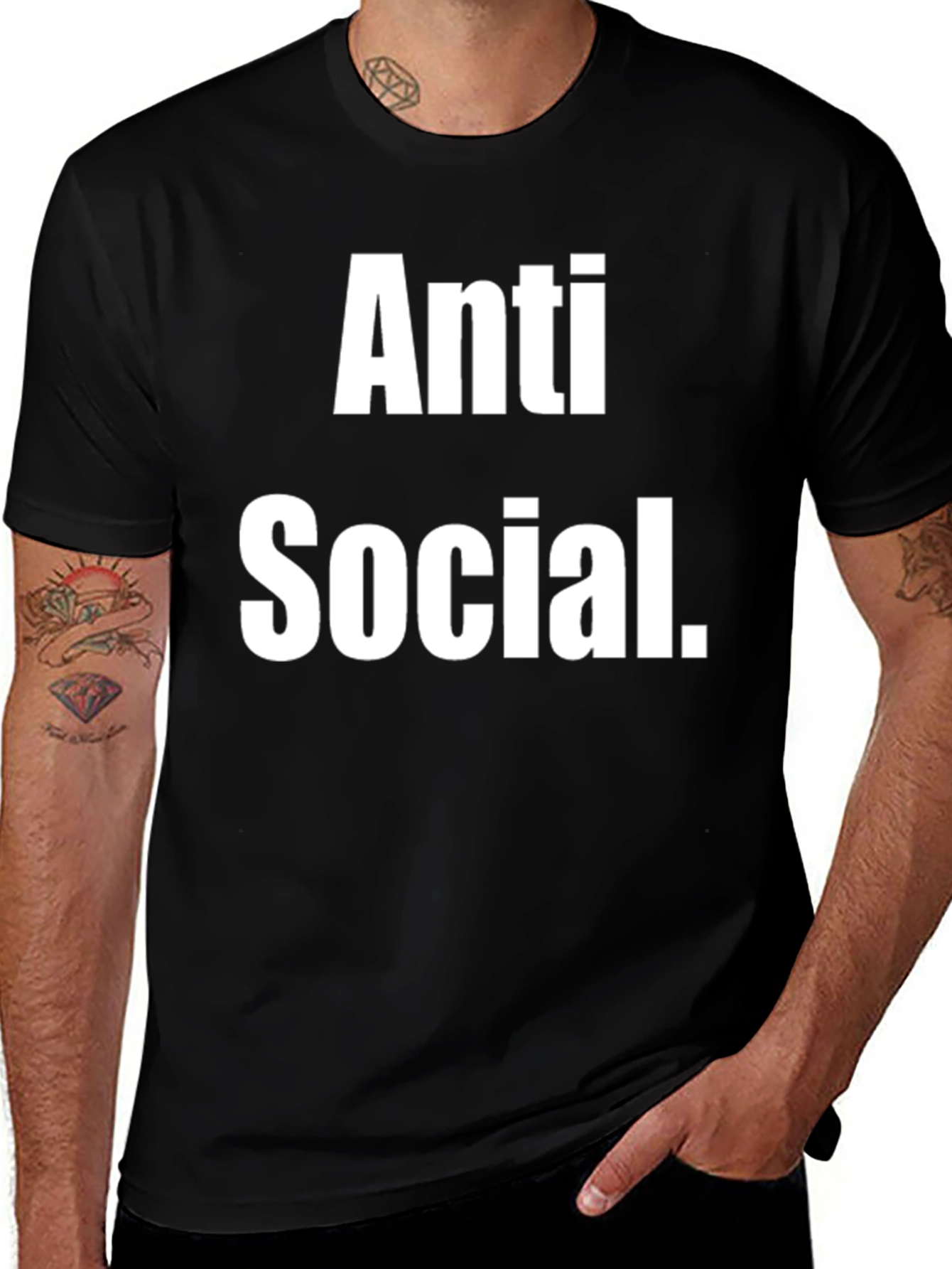 Anti Social T-Shirt - Black Cotton Tee