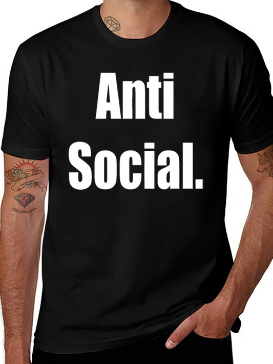 Anti Social T-Shirt - Black Cotton Tee