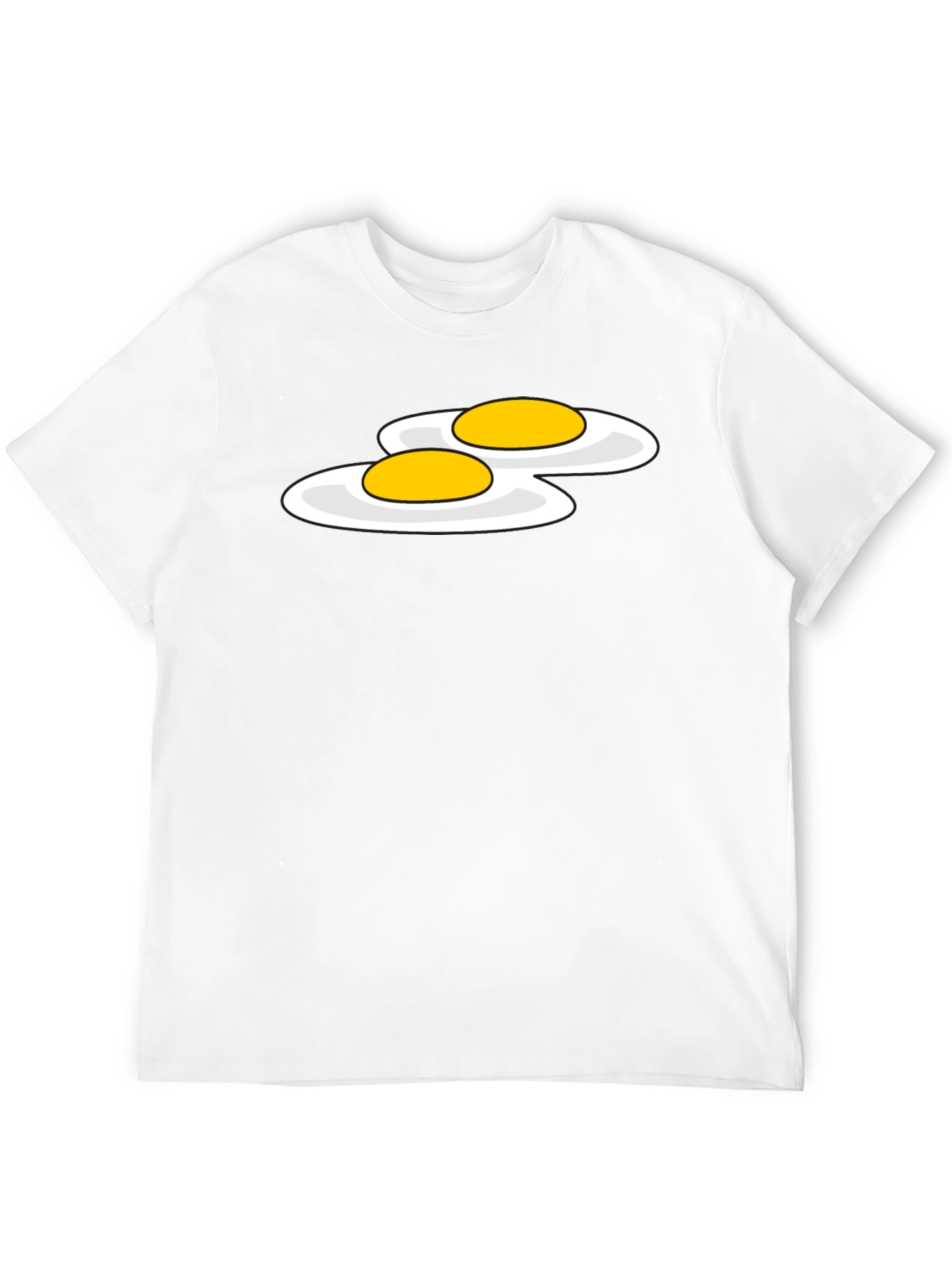 Funny Sunny Side Up Eggs Graphic T-Shirt - Black