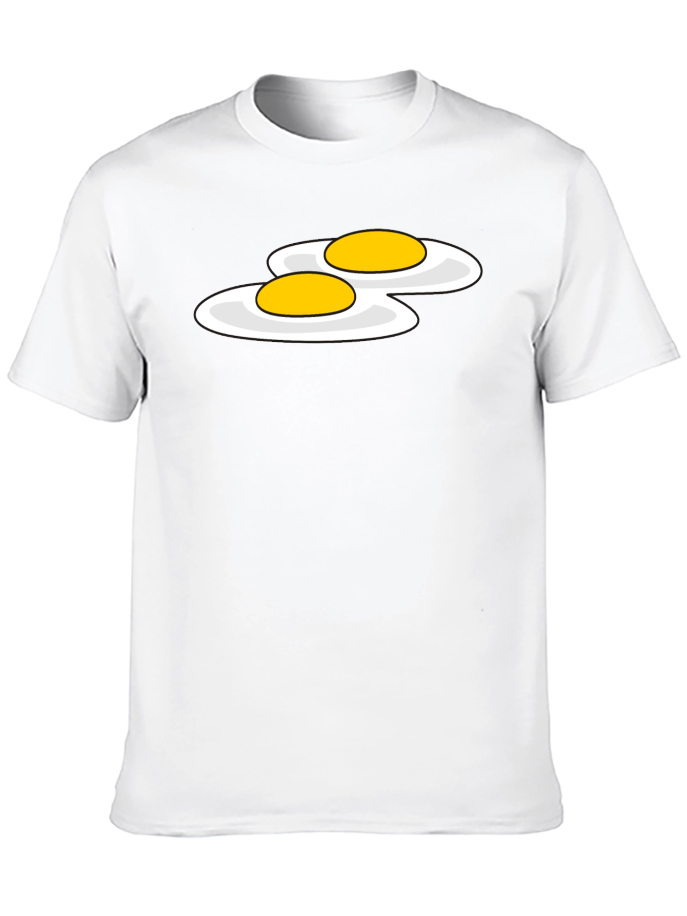 Funny Sunny Side Up Eggs Graphic T-Shirt - Black