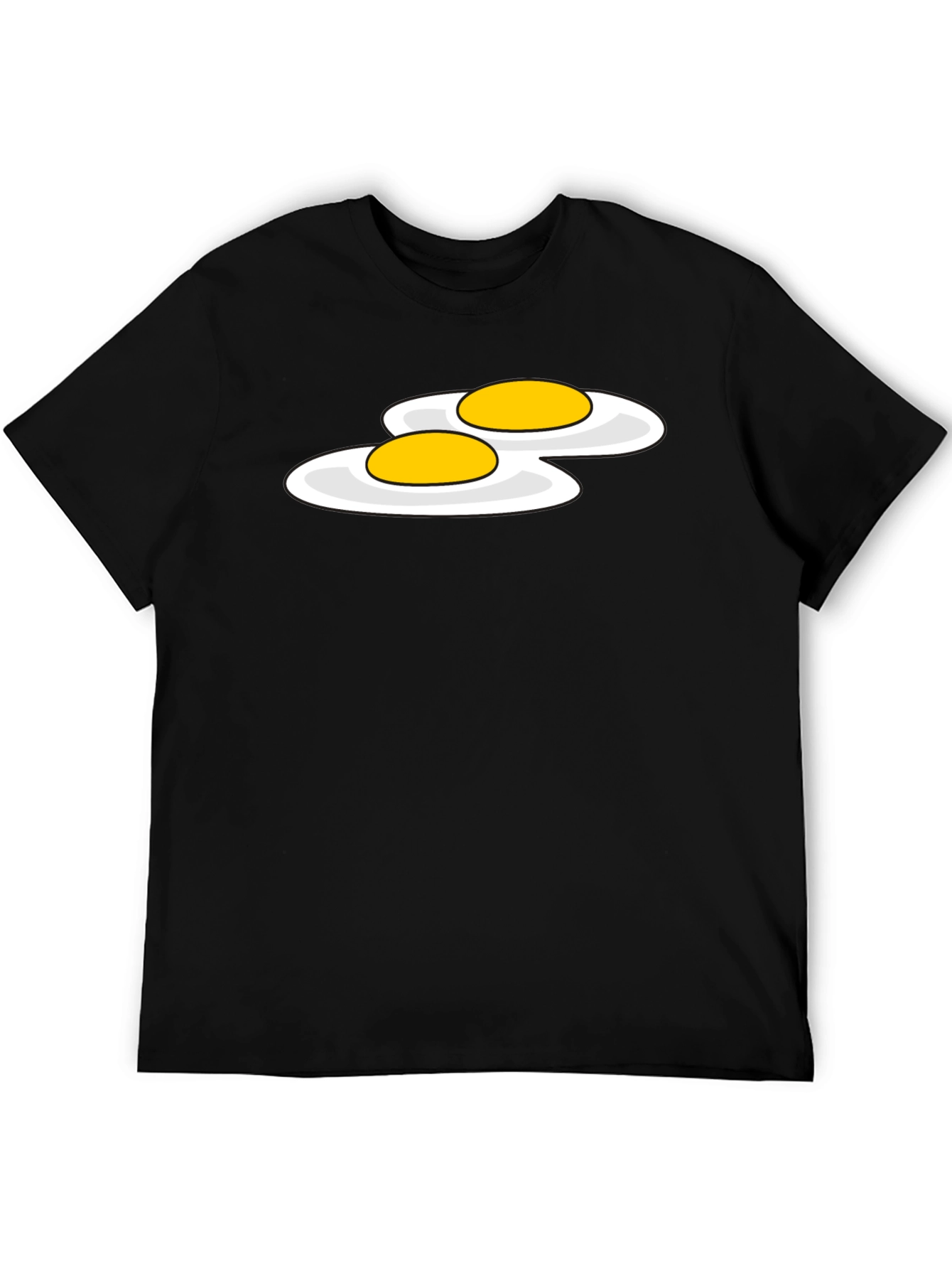 Funny Sunny Side Up Eggs Graphic T-Shirt - Black
