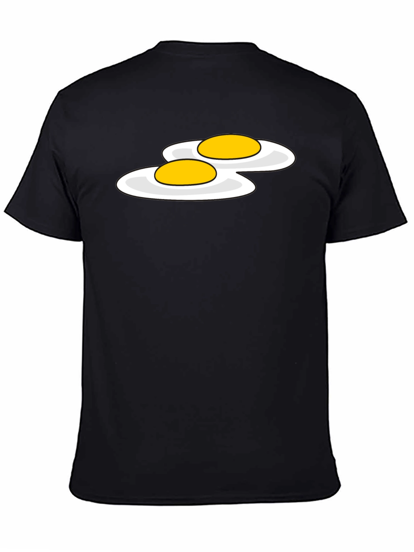 Funny Sunny Side Up Eggs Graphic T-Shirt - Black